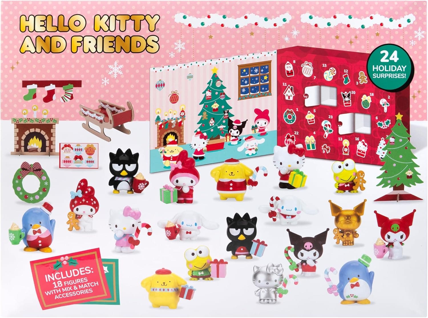 Hello Kitty® and Friends 2025 Holiday Advent Calendar - 18 Figures with Mix & Match Accessories - 24 Surprises - Kids and Sanrio Fans Ages 6+ - Image 5