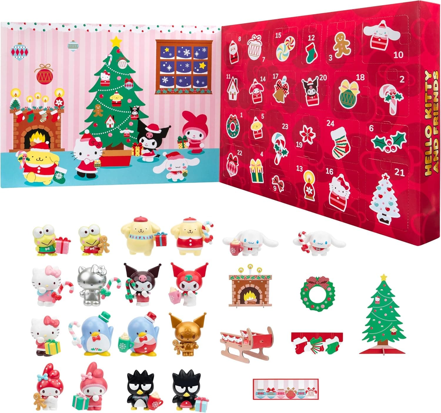 Hello Kitty® and Friends 2025 Holiday Advent Calendar - 18 Figures with Mix & Match Accessories - 24 Surprises - Kids and Sanrio Fans Ages 6+ - Image 2