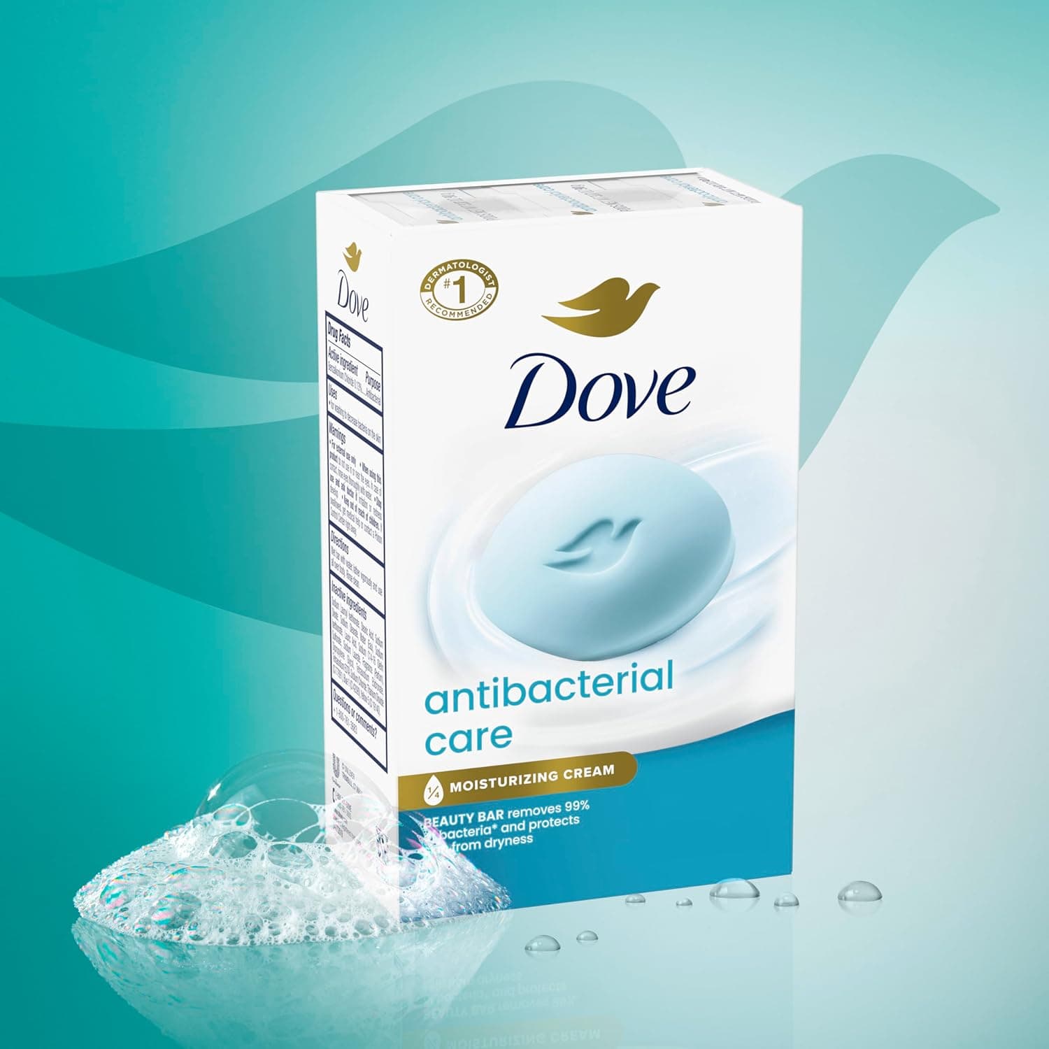 Dove Beauty Bar Soap Antibacterial Care 6 Count For Clean, Moisturized Skin, Removes Bacteria 3.75 oz Antibacterial Care 3.75 Ounce (Pack of 6) - Image 5