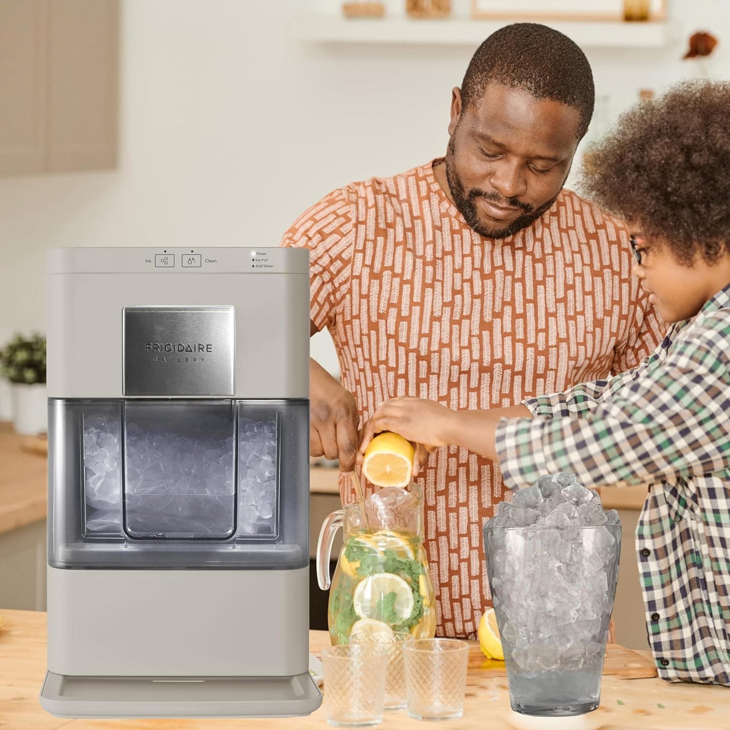 Frigidaire Nugget Ice Maker, Countertop Ice Machine with Transparent Window, Sonic Ice Maker with 44 lbs. Capacity, Auto Self Cleaning Ice Maker Machine, 2.0 Gen, Cream - 16.75D x 11.75W x 20.25H Cream - Nugget Ice - Image 10