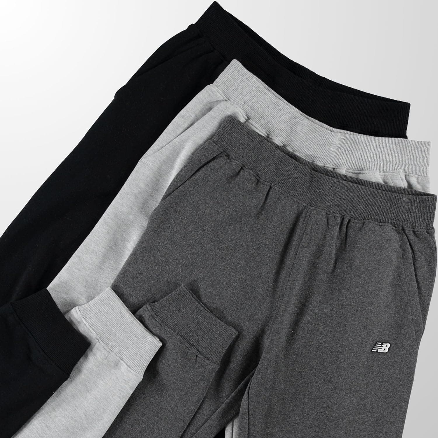 New Balance Boys Fleece Jogger 3 Pack – Kids Soft Cotton Blend Fleece Sweatpants with Pockets, Athletic Fit, Sizes 4-20 Black/Grey/Charc 14-16 - Image 10