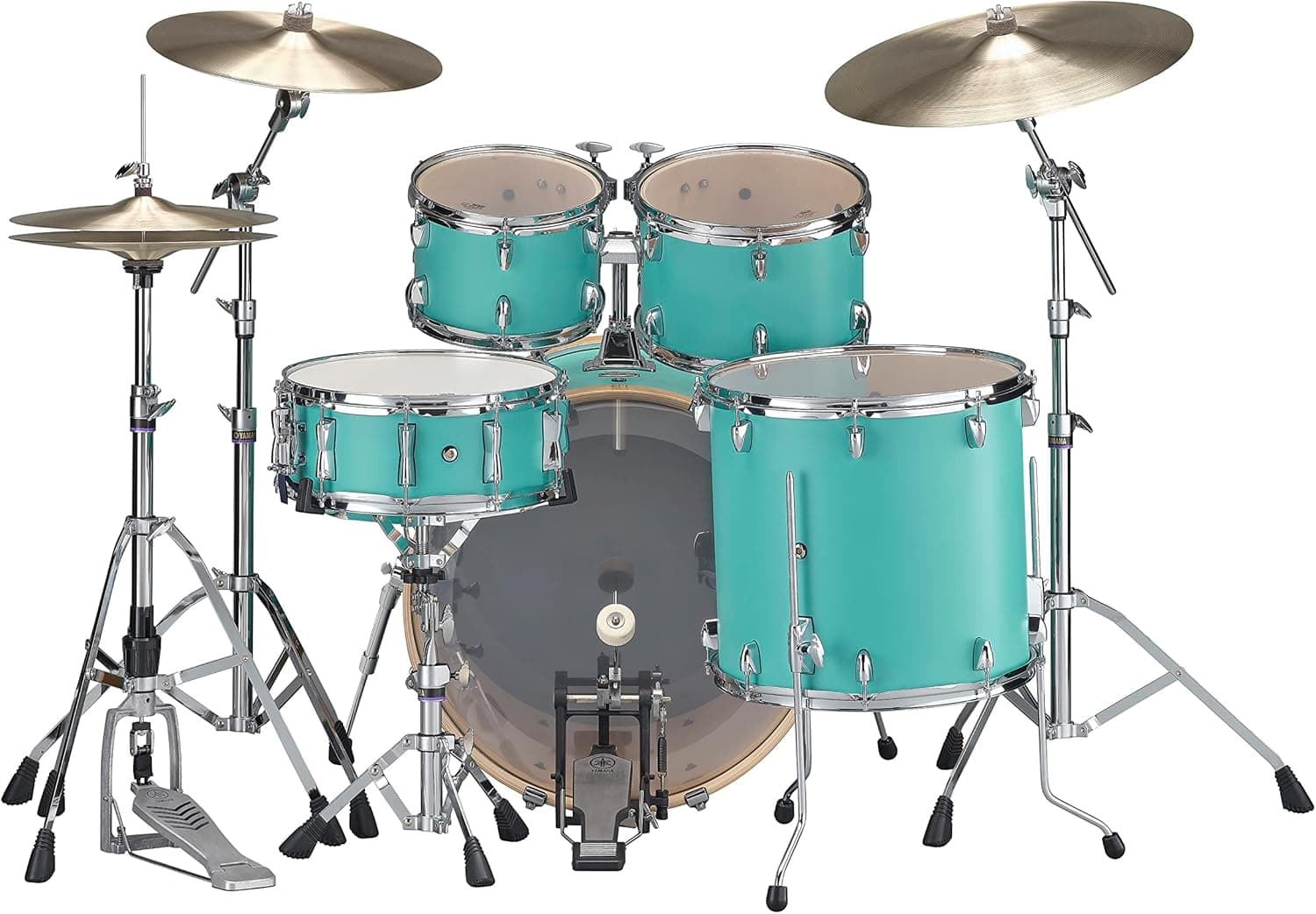Yamaha Stage Custom Birch 5pc Shell Pack with a 20" Kick 14” Snare Drum in Matte Surf Green for Students and Working Drummers (SBP0F50MSG) 20" Kick Matte Surf Green Drum Shell Pack - Image 3