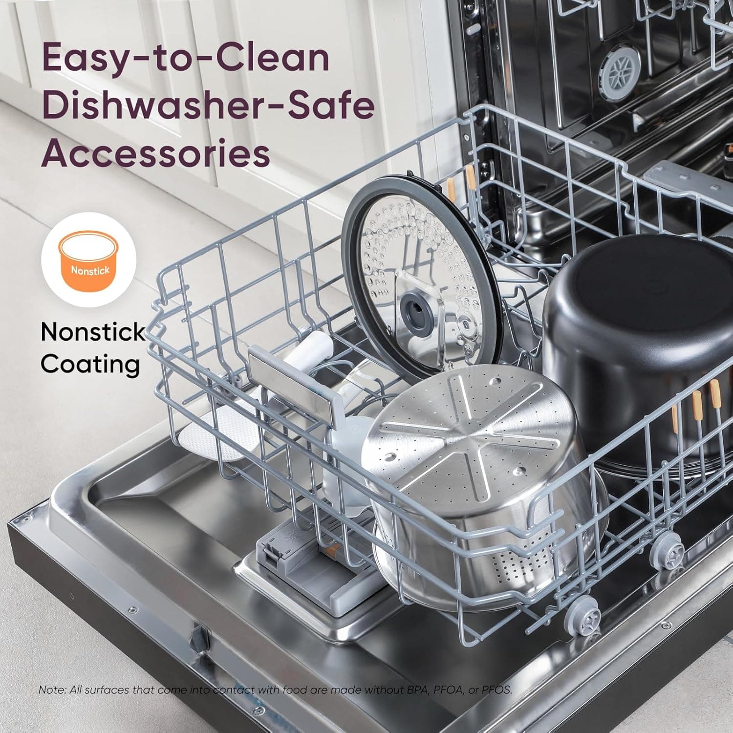 COSORI Rice Cooker 10 Cup, 24h Keep Warm, Non-stick Ceramic Inner Pot, 18 Functions Fuzzy Logic Rice Maker with Stainless Steel Steamer Basket, Sauté, Slow Cooker, Black - Image 8