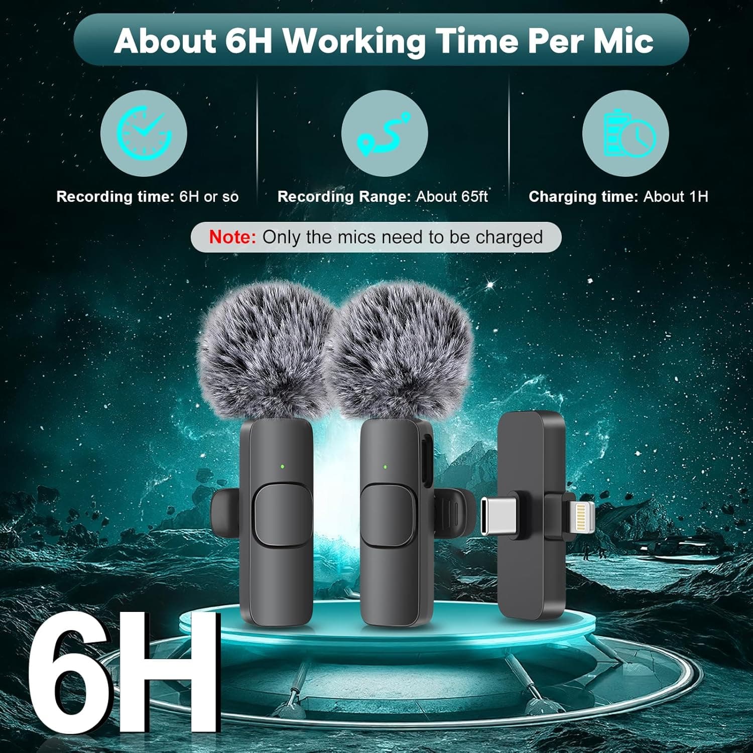 MAYBESTA Wireless Mini Microphone for iPhone, Android Phone - Bluetooth Lavalier Lapel Mic for Audio Video Recording - Clip on Content Creator Microphones for YouTube Tiktok Podcast Vlogging All iPhones & Androids (USB-C + Lightning) - Image 8