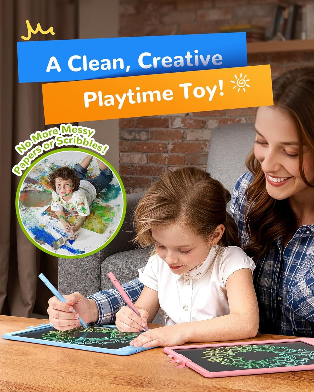 Tablette d'écriture LCD KOKODI, Cadeaux pour garçons et filles de 3 ans, Tableau de dessin coloré de 10 pouces, Tablettes de dessin électroniques effaçables et réutilisables, Jouets éducatifs et d'apprentissage pour enfants Bleue 10in - Image 7