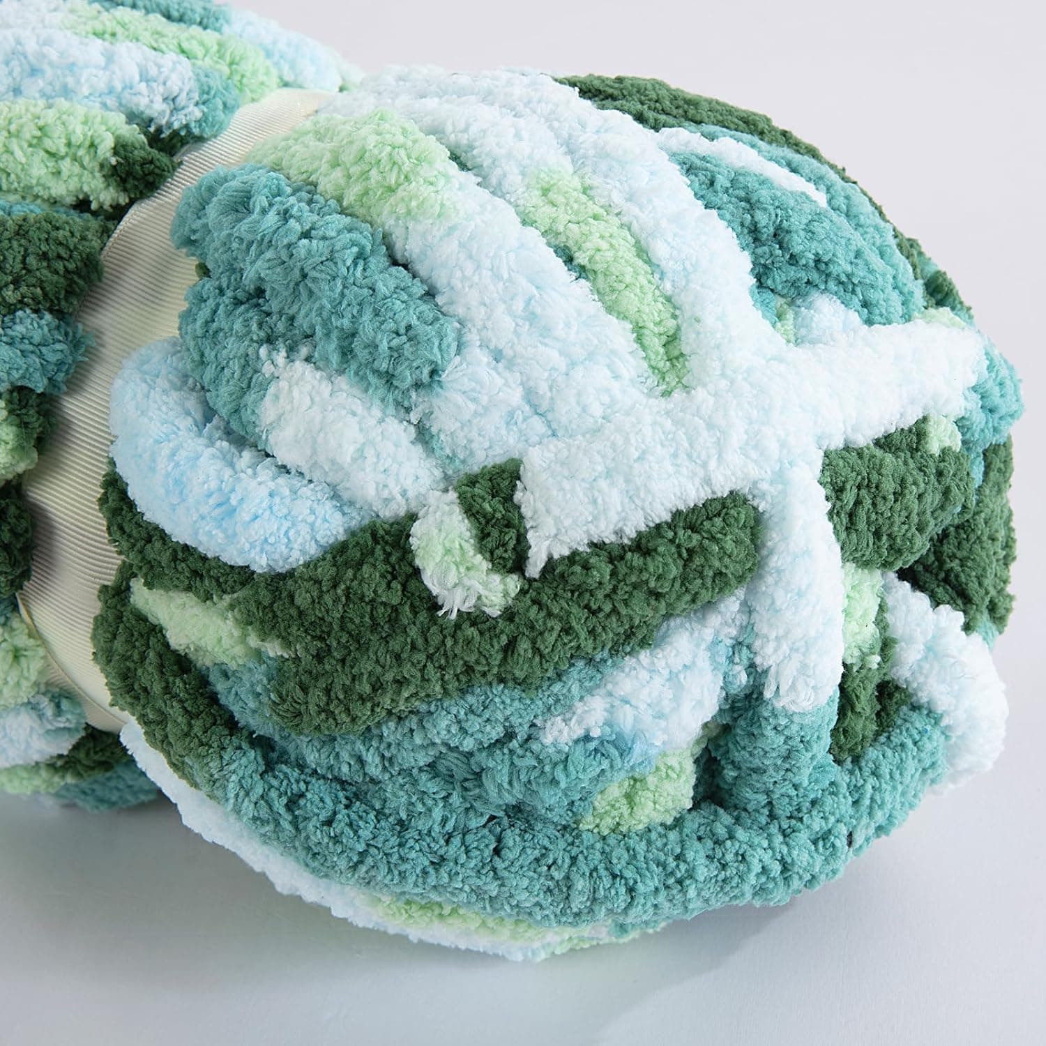 HOMBYS 8 Pack Giant Chunky Yarn for Crocheting,Super Bulky Large Soft Fluffy Yarn,Tie Dye Plush Fuzzy Yarn,Mixed Color Thick Chenille Yarn for Hand Knitting/Arm Knitting (Mint, Teal, Green) Mint,Teal,Green 8 Pack - Image 10