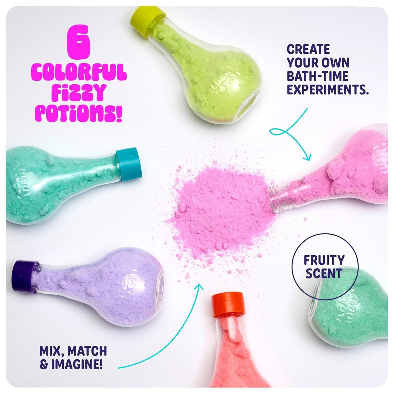Tubby Tots Bath Potion Kits for Kids - 6 Pk - Bath Bombs for Kids - Toddler Bubble Foam Colors Fizzies - Bathtub Toys for Kid Ages 4-8 Years Old - Science Soap Potions Kit Age 3 4 5 6 7 8 - Non Toxic - Image 3