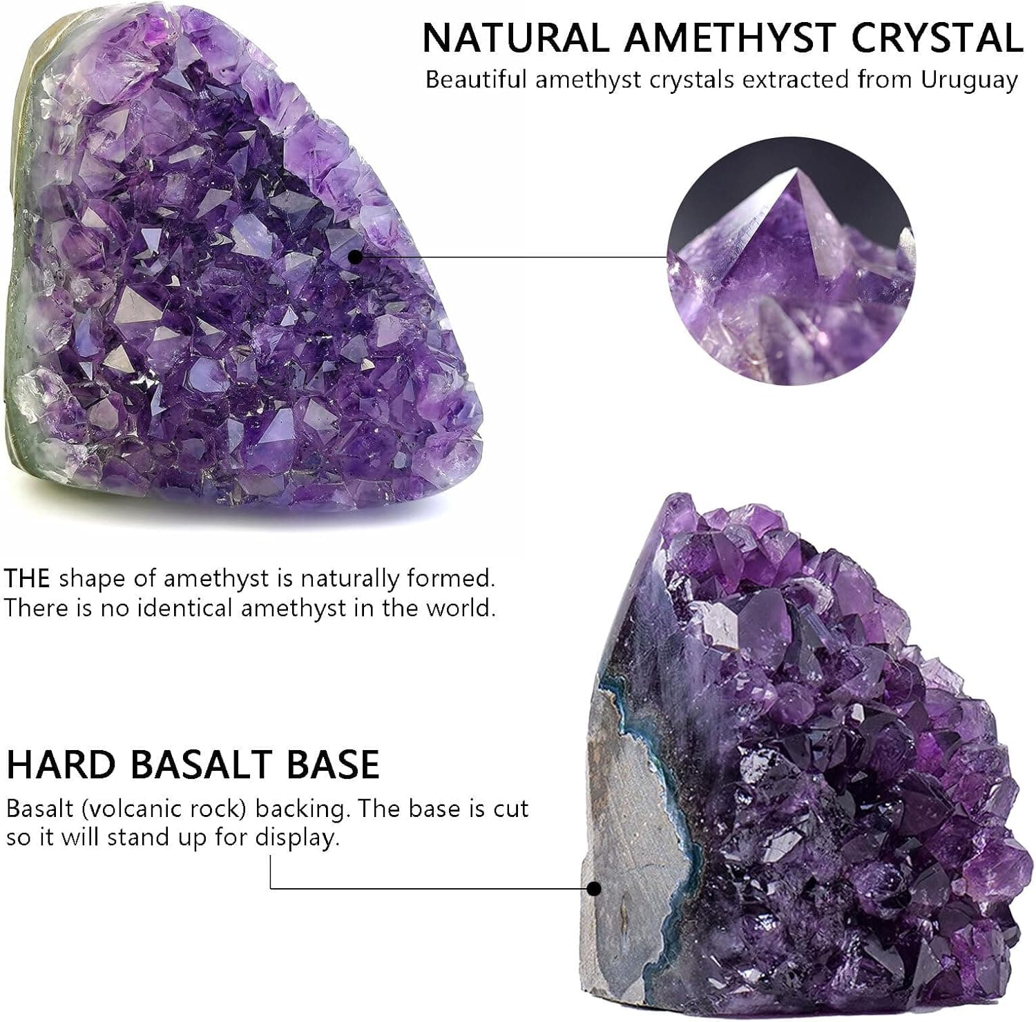 Amethyst Crystal Geodes Purple Crystals Rock Cluster Quartz Raw Healing Crystals 0.5-1LB 0.5 Pound to 1 Pound - Image 4