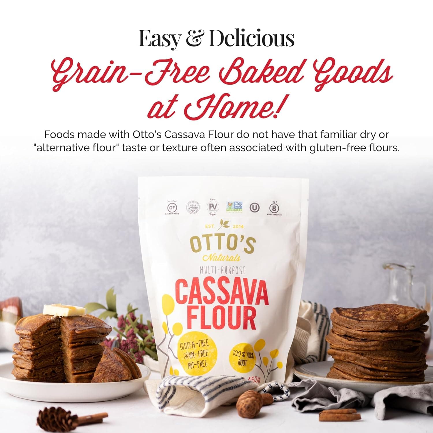 Otto's Naturals Multi-Purpose Cassava Flour, Non-GMO, Gluten-Free, Grain, Nut and Gum-Free, 1-to-1 Wheat Flour Alternative, Paleo, AIP, 2 lb 2 Pound (Pack of 1) - Image 10
