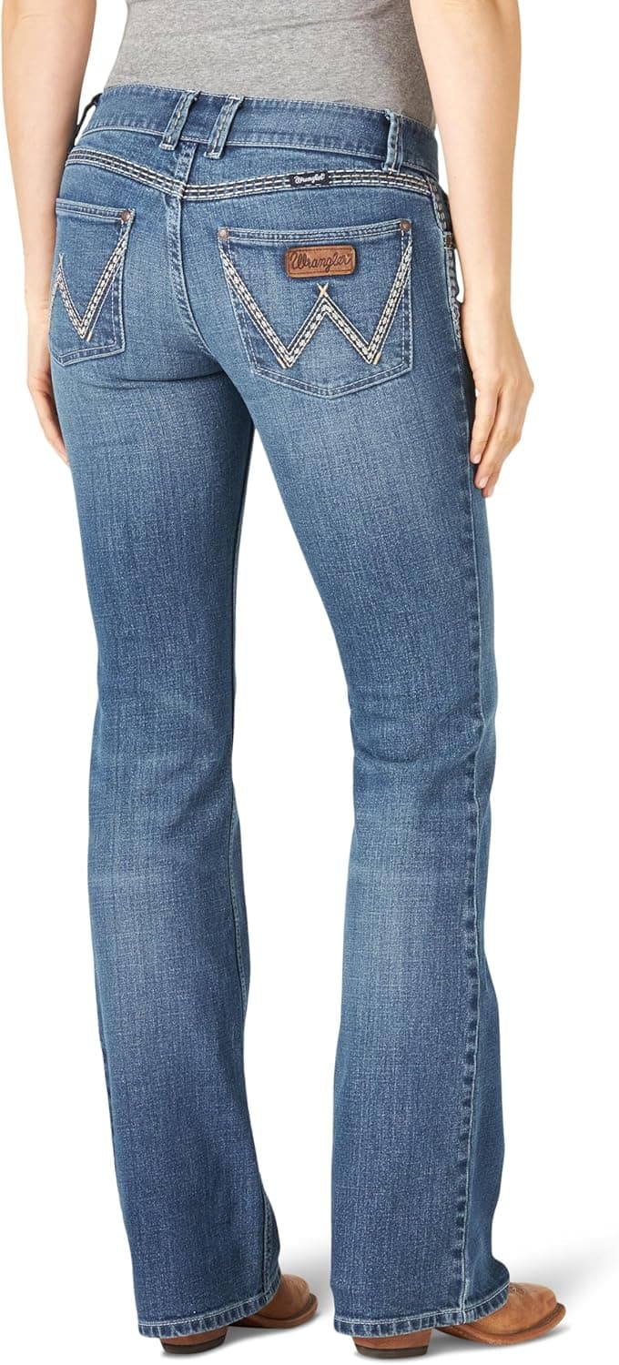 Wrangler Ladies Retro Sadie Boot Cut Jeans 7-34 Tiffany - Image 4