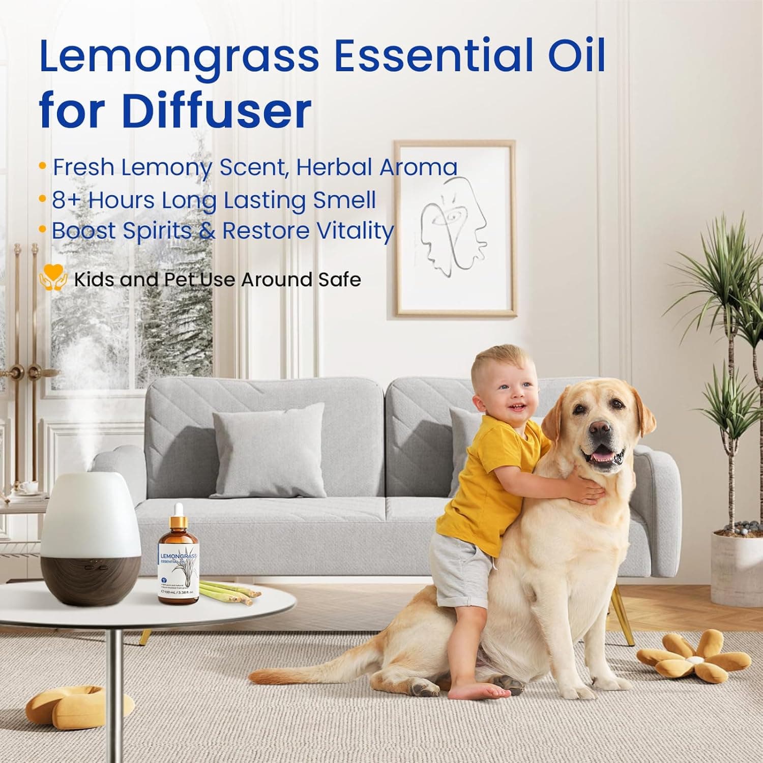 HIQILI Lemongrass Essential Oil, 100% Pure Natural Undiluted Premium Oils - 3.38 Fl. Oz Lemongrass 3.38 Fl Oz (Pack of 1) - Image 3