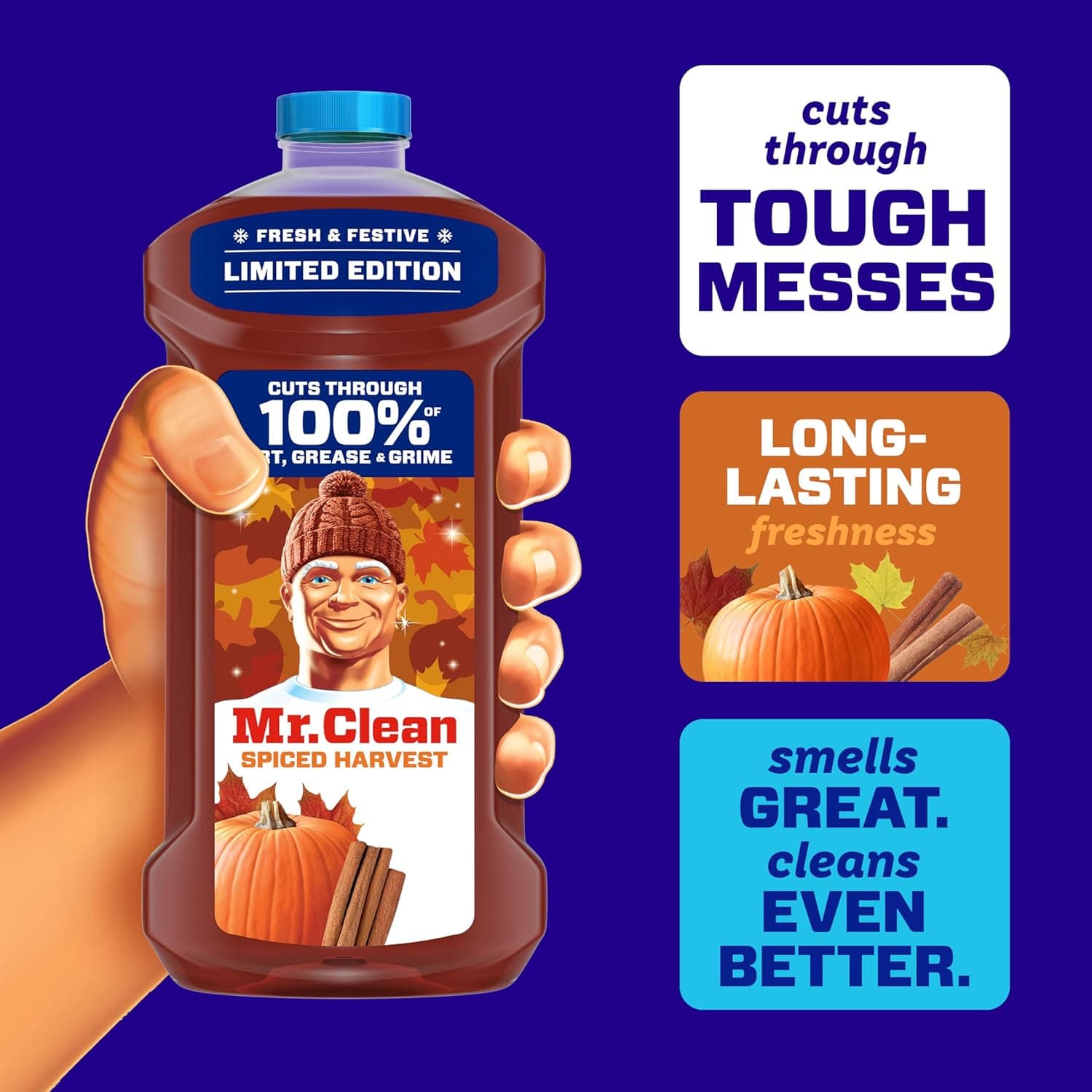 Mr. Clean Limpiador Multiusos, Líquido de Limpieza, Cosecha Especiada, 41oz - Image 3