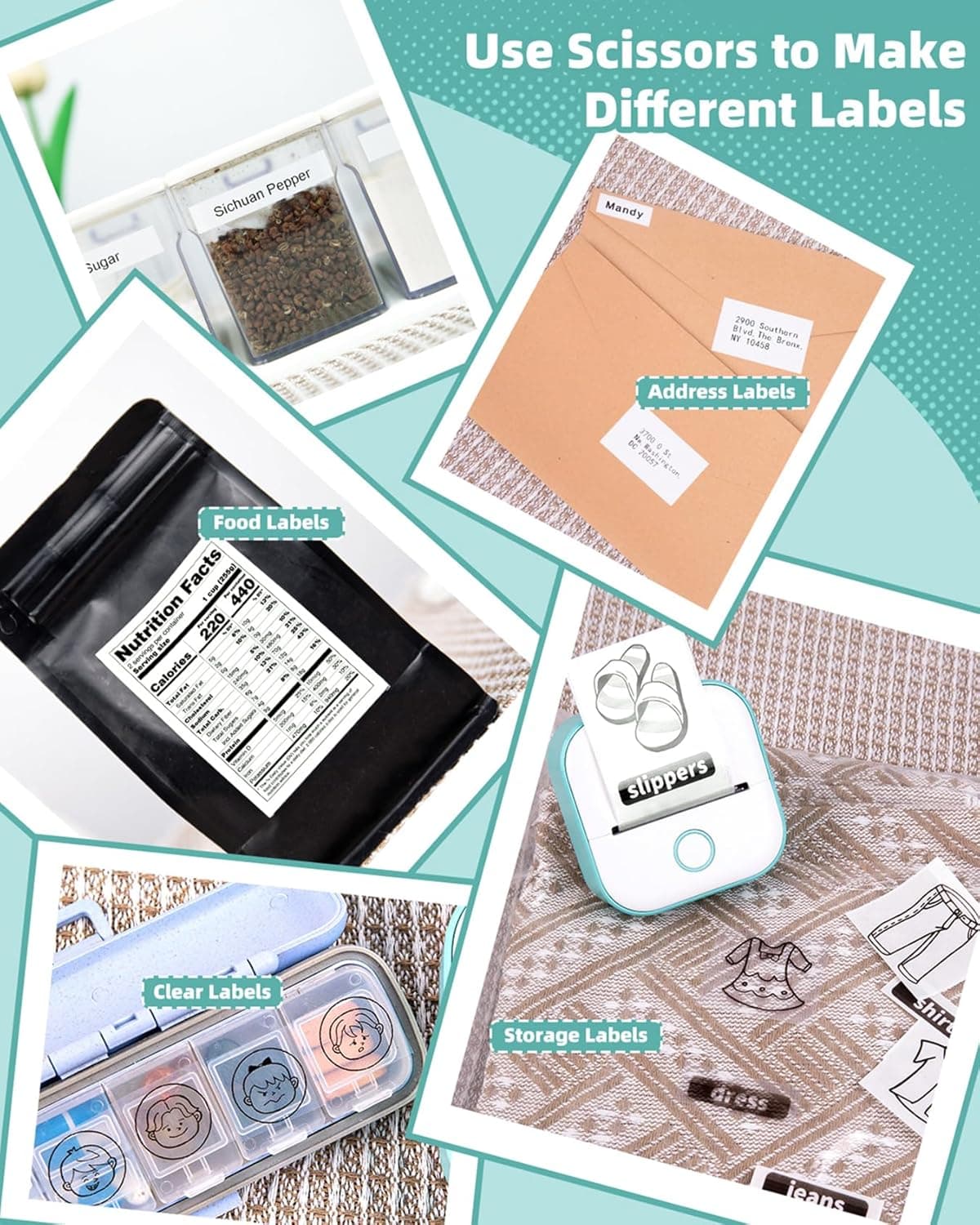 Memoking Mini Printer - T02 Sticker Printer Print Pods Portable Thermal Inkless Sticker Maker Bluetooth Pocket Impresora Portátil Instant Print for School Office Home for Study Note,Journal,DIY,Gift Green 1 Printer + 3 Rolls Paper - Image 7