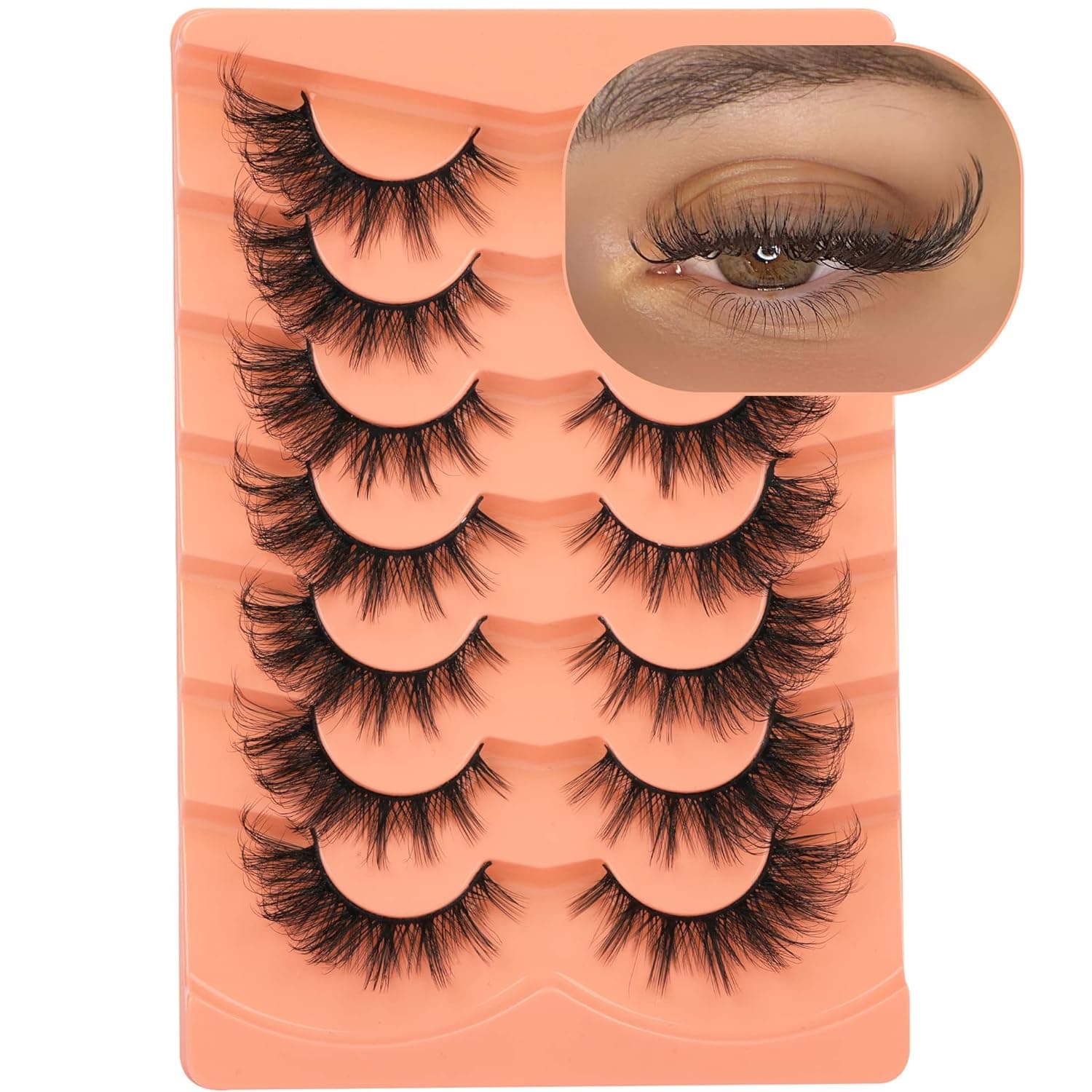False Eyelashes Wispy Lashes Natural Look Fake Eyelashes Cat Eye Lashes Mink Fluffy Strip False Lashes Fox Eye Lashes Pack 7 Pairs ALICROWN C- Fluffy Fox Eyelashes - Image 10