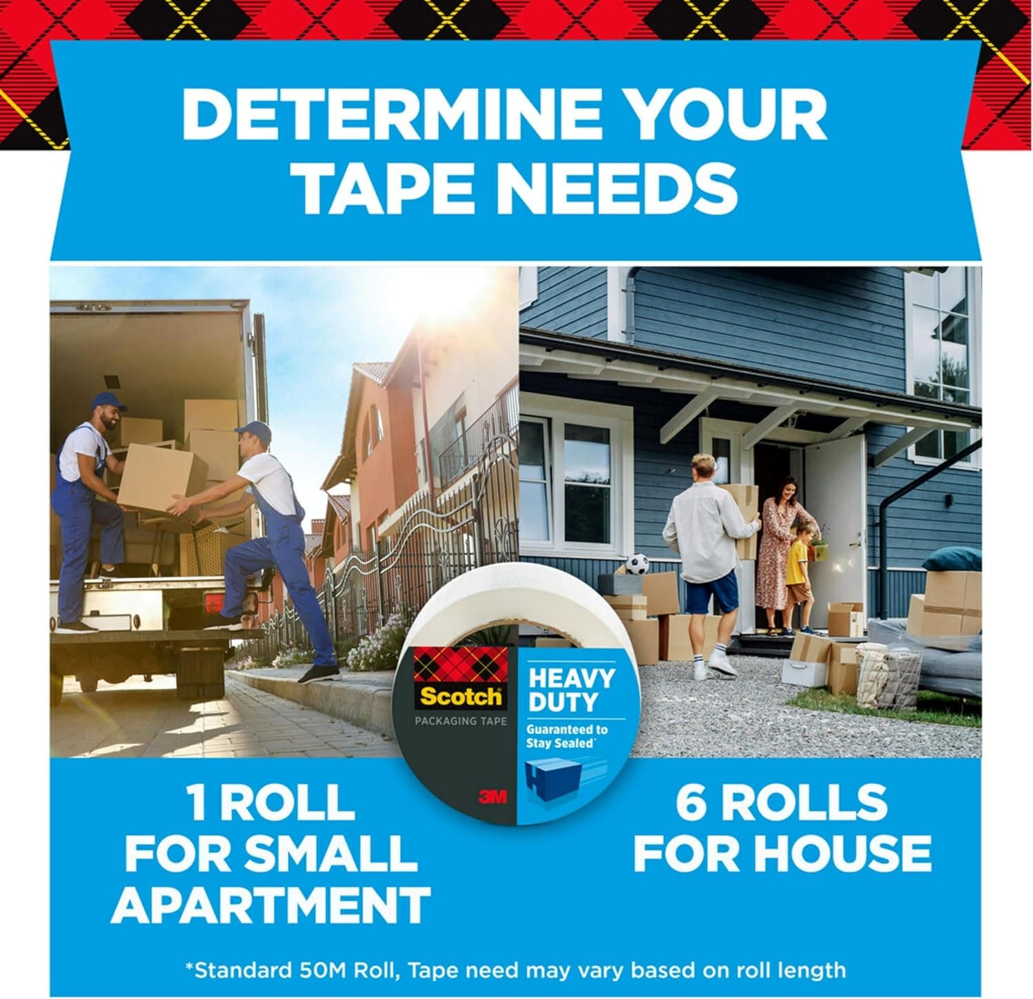 Cinta de Empaque de Alta Resistencia Scotch, 1.88" x 54.6 yd, Diseñada para Empacar, Enviar y Mail, Sello Fuerte en Todos los Tipos de Cajas, Núcleo de 3", Transparente, 6 Rollos (3850-6) - Image 4