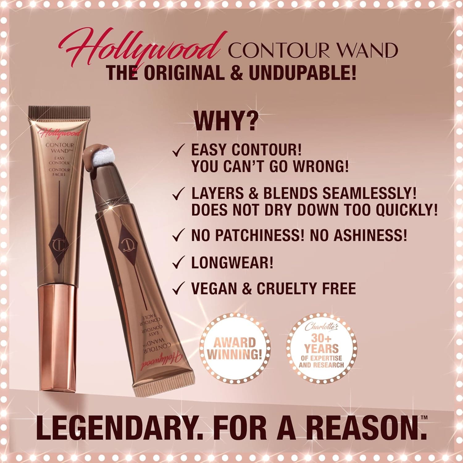 Charlotte Tilbury Hollywood Liquid Contour Wand - Easy-to-Use Contour Stick & Liquid Bronzer for Sculpting & Shaping - Leaves a Natural-Looking Sculpted Finish 02 Fair/Medium - fair-medium with cool neutral undertones - Image 4