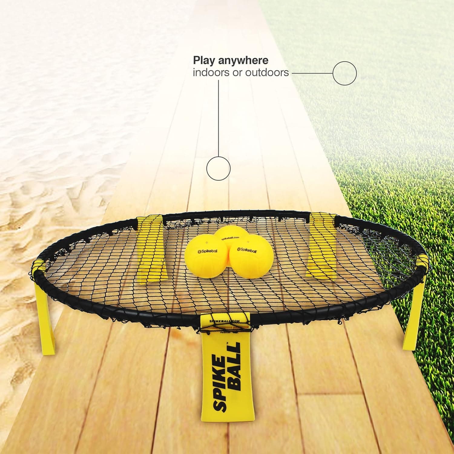 Spikeball 3 Ball Original Roundnet Game Set - Includes 3 Balls, net and Bag Black/Yellow Single - Image 5