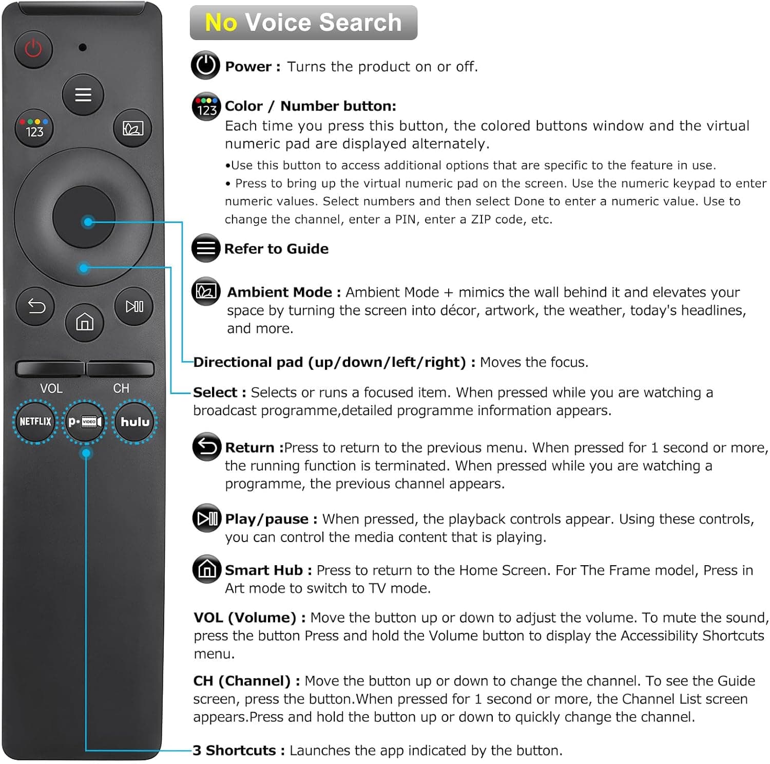 【Pack of 2】 Universal for All Samsung Smart TV Remote Control, Replacement Compatible for All Samsung Smart TV for Samsung Smart TV Remote - Image 8