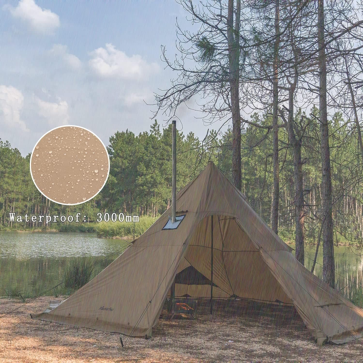 FireHiking Camping Hot Tent 4-8 Person Tipi Tent with Stove Jack for Bushcraft, Cooking and Heating Outer Tent - Image 6