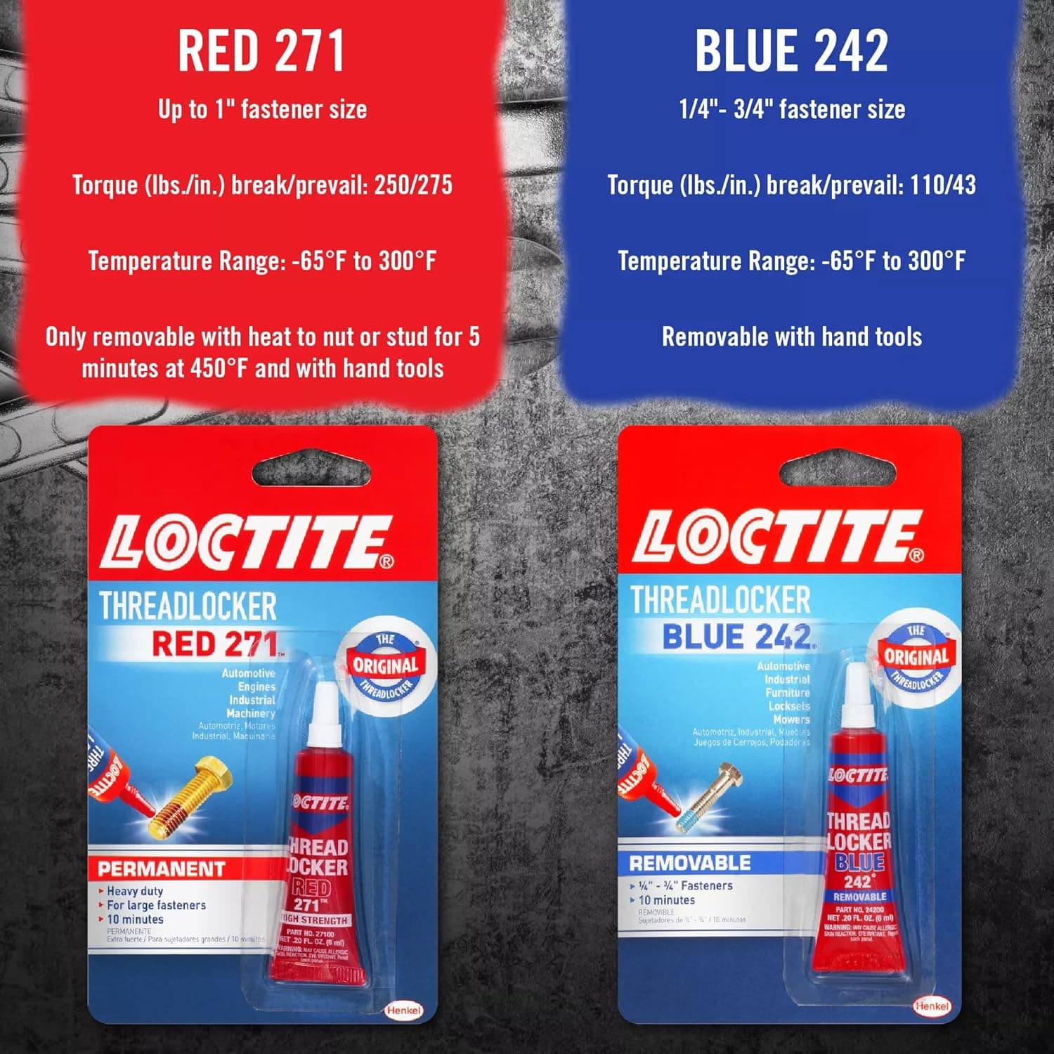 Loctite Threadlocker Blue 242 - Removable Thread Lock Glue for Nuts, Bolts, & Fasteners, Medium Strength Screw Glue to Prevent Loosening & Corrosion - 6 ml, 1 Pack 1 Pack Blue (Removable) - Image 6