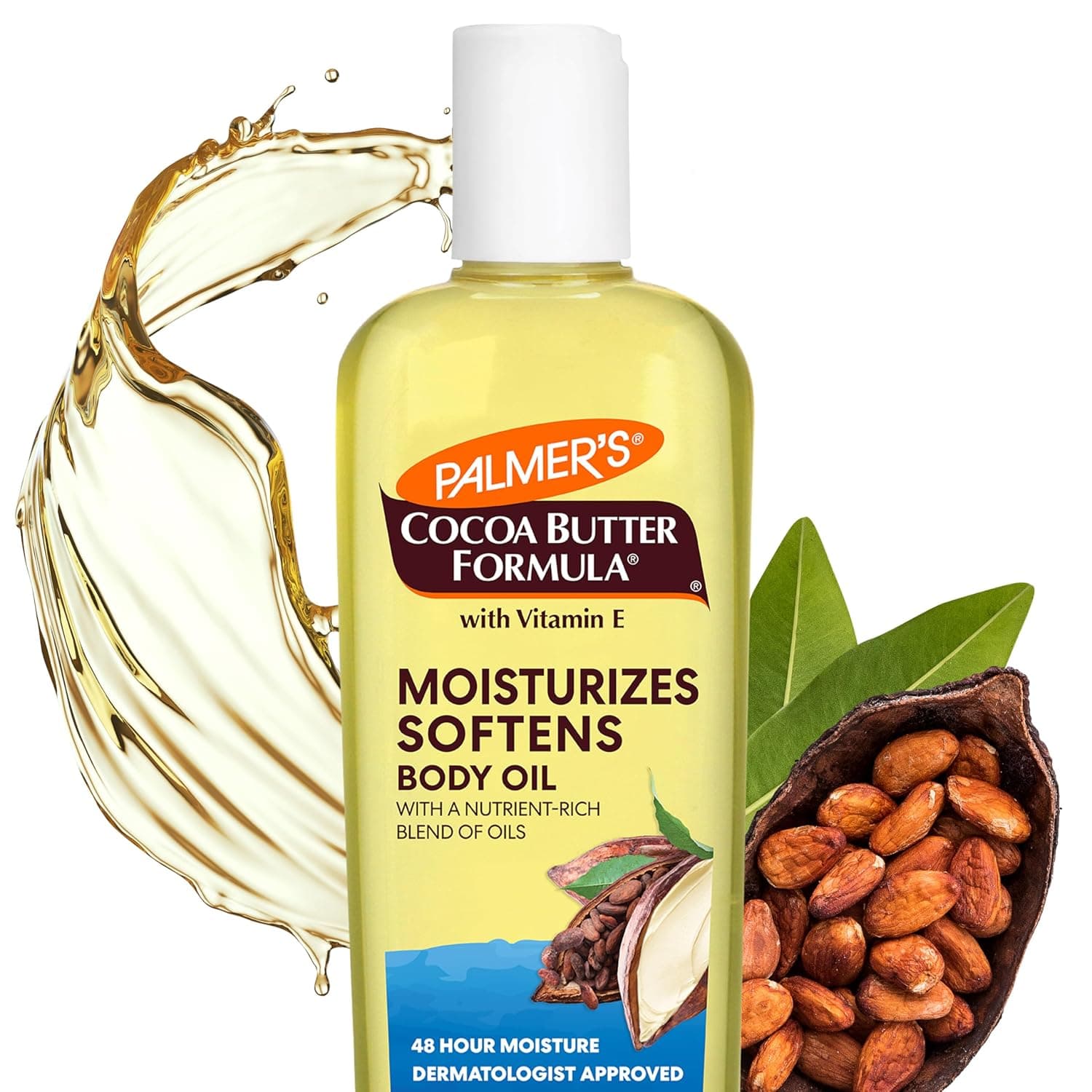 Palmer's Cocoa Butter Moisturizing Body Oil with Vitamin E, Radiant Looking Glow and Skin Hydration, Instant Absorption, Bath, Body and Shower, 8.5 Ounces - Image 2