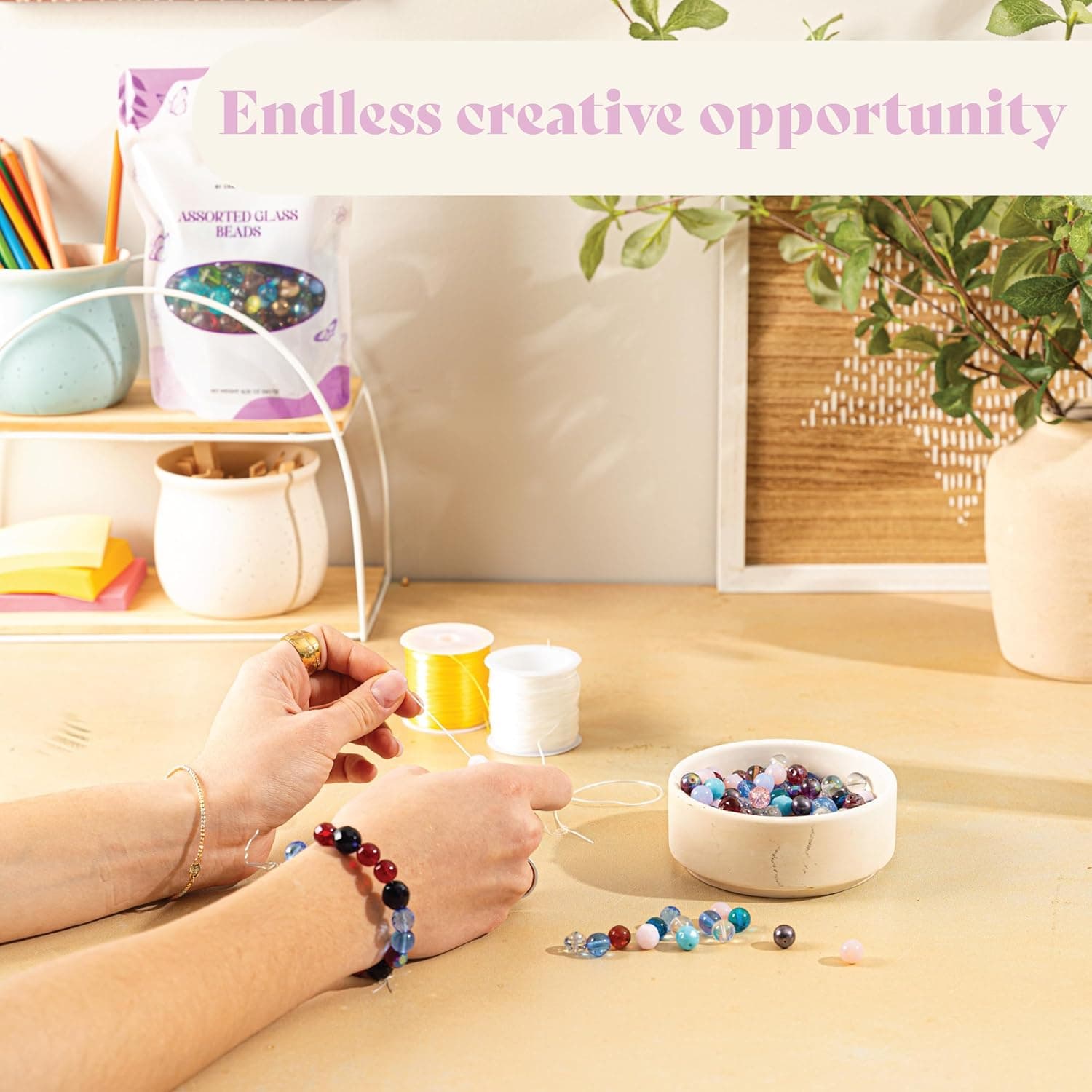 One Pound Assorted Glass Beads for Jewelry Making, DIY Lamp Work, Arts and Crafts, and Decorative Hobby Artistry, Colorful Crystal Assortment Bulk Mix, 4-18mm (Mixed Colors) (1) - Image 5