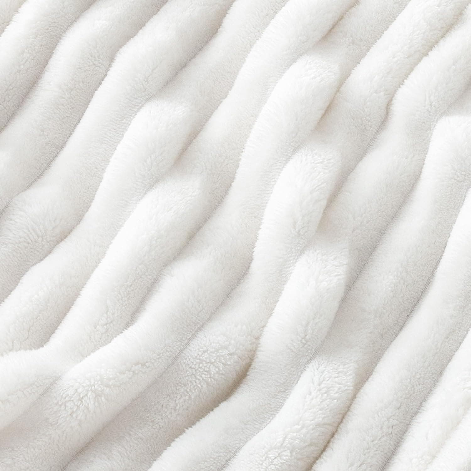 Bedsure GentleSoft Blankets Queen Size for Bed - Cozy Soft Sofa Couch Cover Blankets for Women, Cute Large Bedding Fleece Throws for Girls, Off White, 90x90 Inches Off White Queen (90" x 90") - Image 10