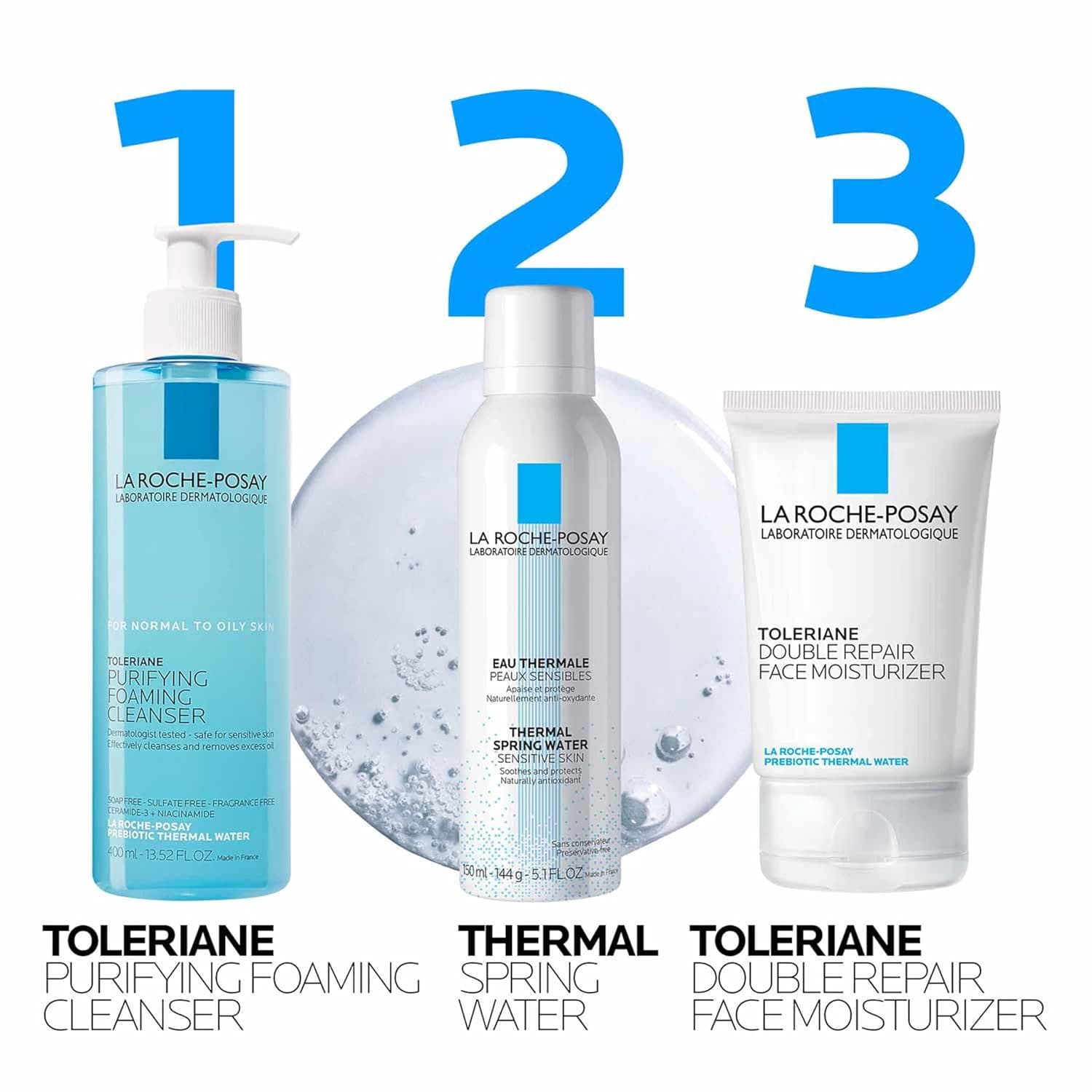 La Roche-Posay Toleriane Purifying Foaming Facial Cleanser, Oil Free Face Wash for Women & Men with Niacinamide + Ceramides, Pore Cleanser Safe For Sensitive Skin, Won’t Dry Out Skin, Soap Free 13.52 Fl Oz (Refill) - Image 9