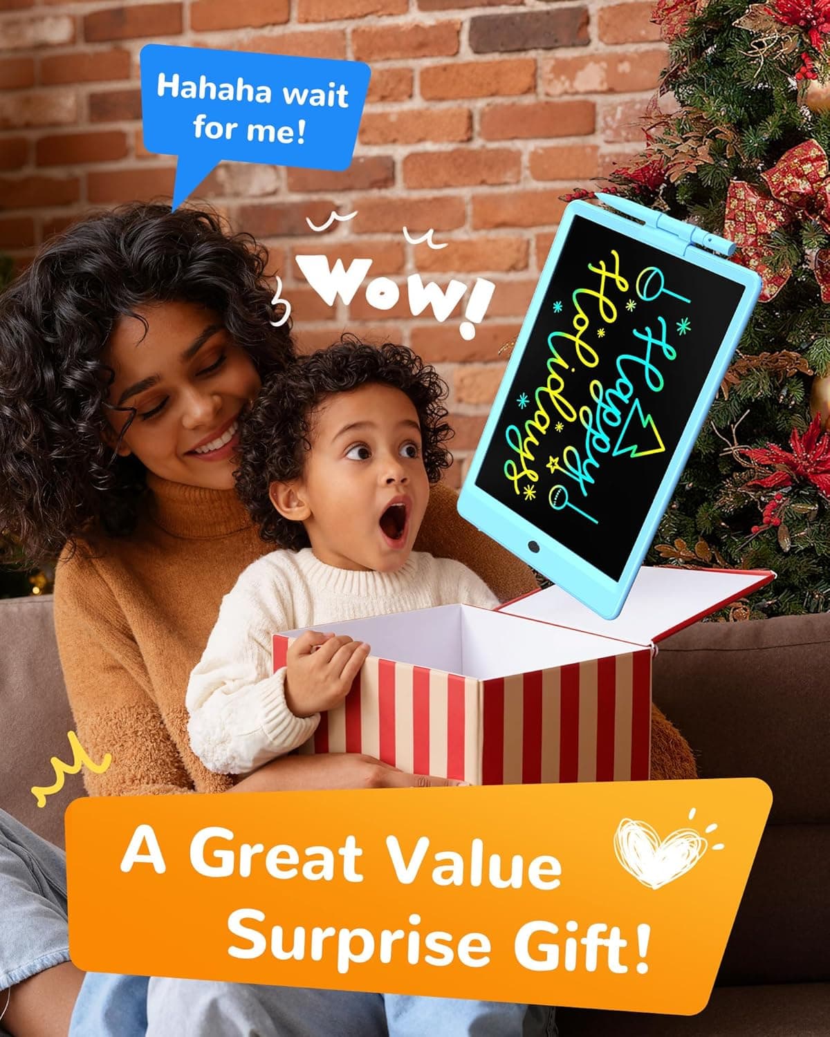 Tablette d'écriture LCD KOKODI, Cadeaux pour garçons et filles de 3 ans, Tableau de dessin coloré de 10 pouces, Tablettes de dessin électroniques effaçables et réutilisables, Jouets éducatifs et d'apprentissage pour enfants Bleue 10in - Image 8