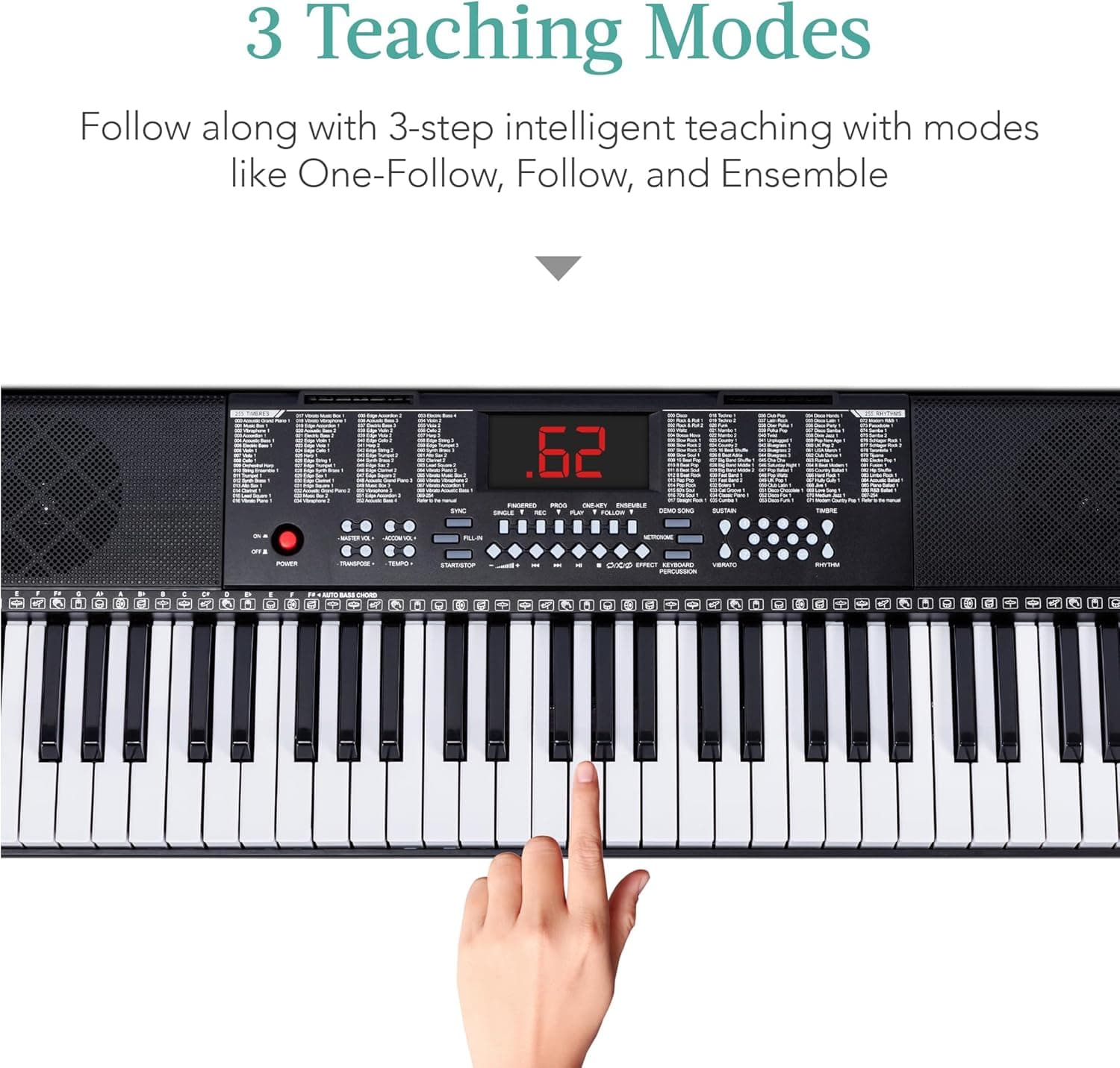 Best Choice Products Piano Electrónico de 61 Teclas Portátil Teclado Eléctrico Conjunto Completo para Principiantes con Pantalla LED, Soporte, Banco, Auriculares - Negro 61 Teclas Negro - Image 2