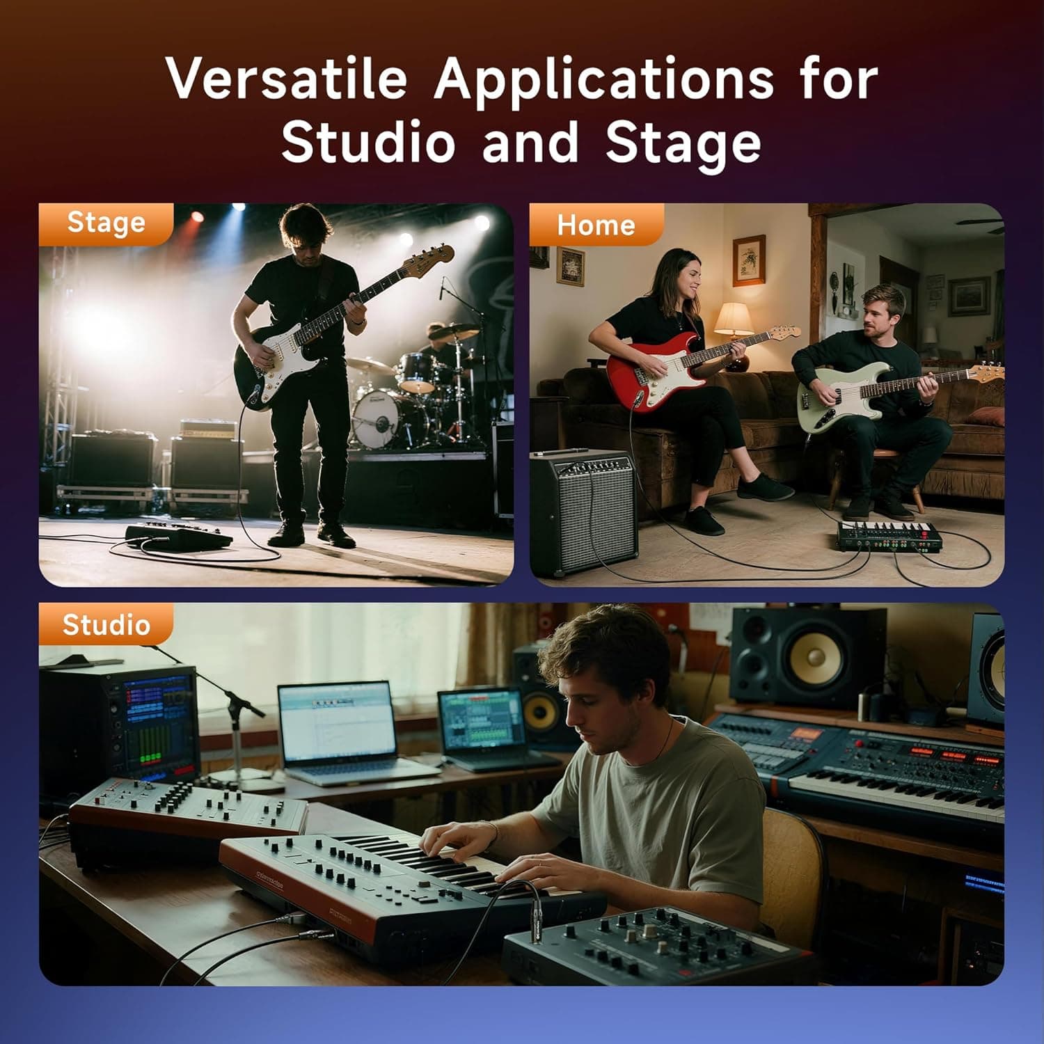 Cable Matters 2-Pack 1/4 Inch TS to TS Electric Guitar Cable - 6ft, Guitar Amp Cord, Instrument Cable for ElectricGuitar, Mandolin, Bass AMP, Keyboard, Mixer, Equalizer 6 ft Regular - Image 7