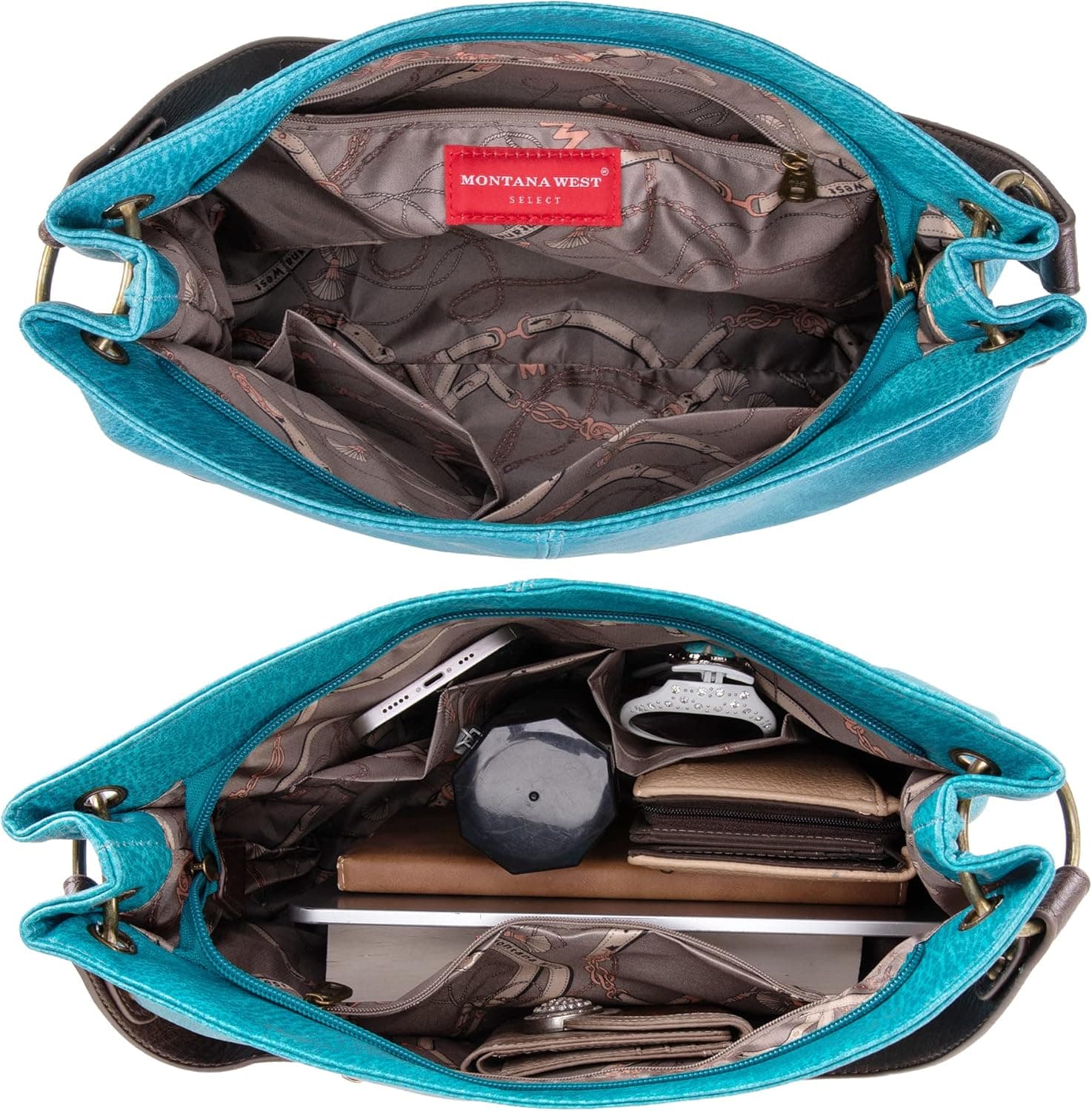 Montana West Purses for Women Hobo Shoulder Handbags with Zipper *Turquoise - Image 5