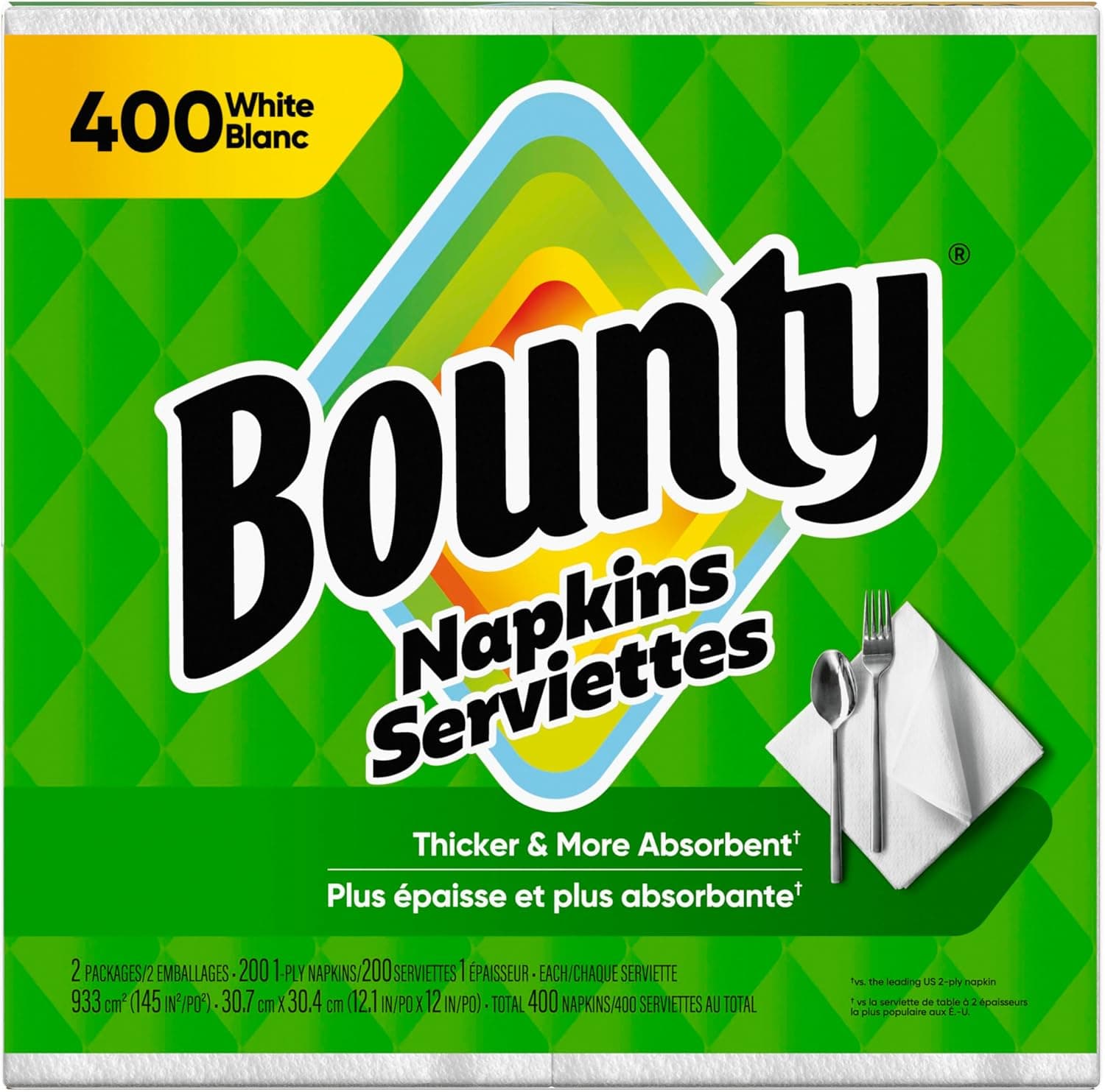 Bounty Paper Napkins, White, 400 Count 400 Count White - Image 9