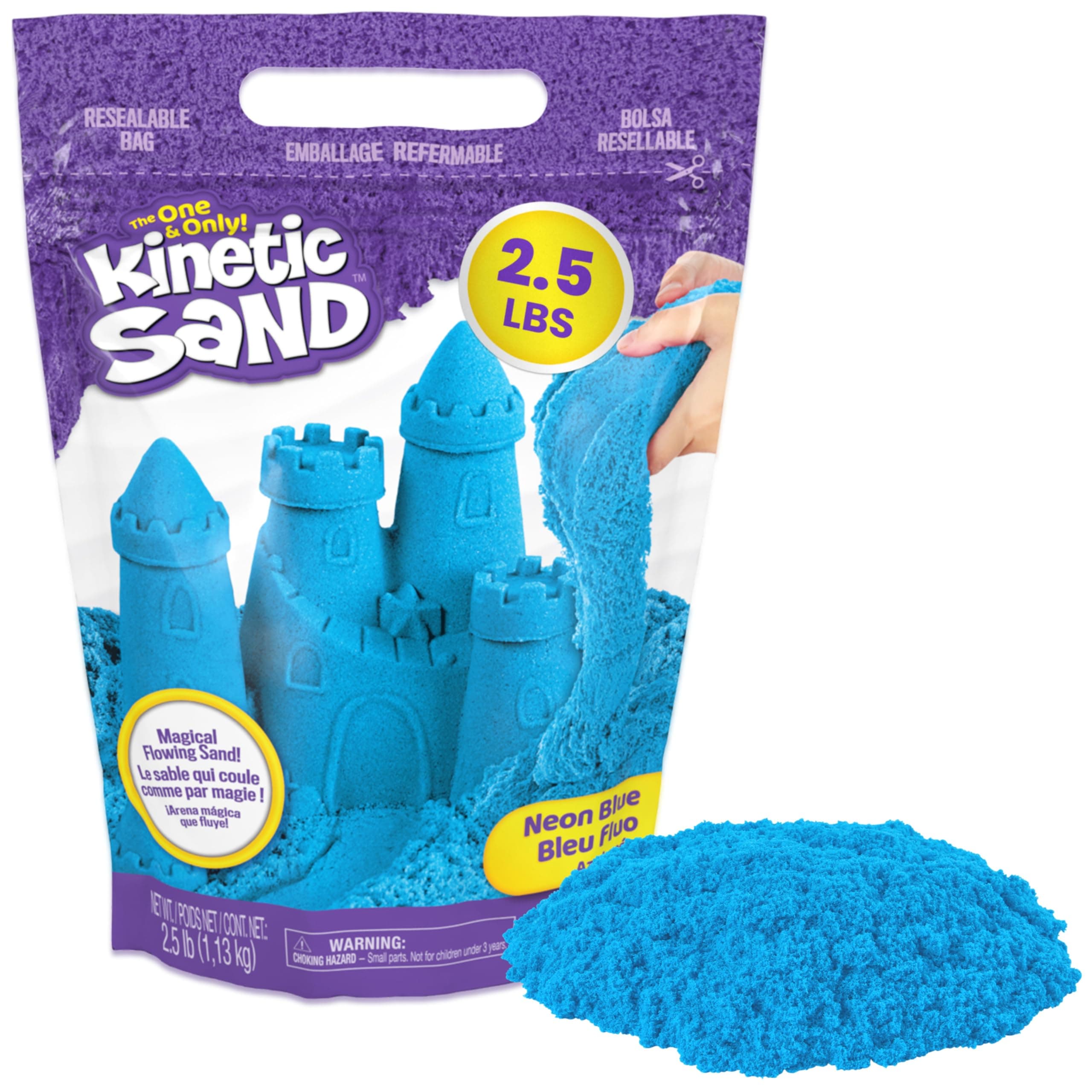 Kinetic Sand, 2.5lbs Cát Chơi Màu Xanh, Độc Quyền Amazon, Túi Có Thể Đóng Lại (Bao Bì Có Thể Khác Nhau), Đồ Chơi Cảm Giác, Quà Lễ & Quà Tặng Trong Tất Cho Trẻ Em Từ 3 Tuổi Trở Lên Mới 2.5lb Màu Xanh