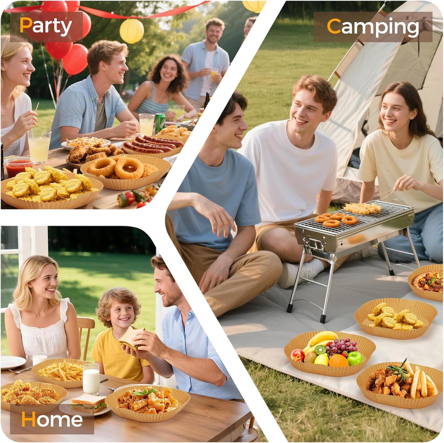 Air Fryer Paper Liners, 125Pcs Parchment Paper, Air Fryer Liners Disposable for Microwave, Non-Stick Air Fryer Liner Square Free of Bleach (8IN) 8"Square 125 - Image 7