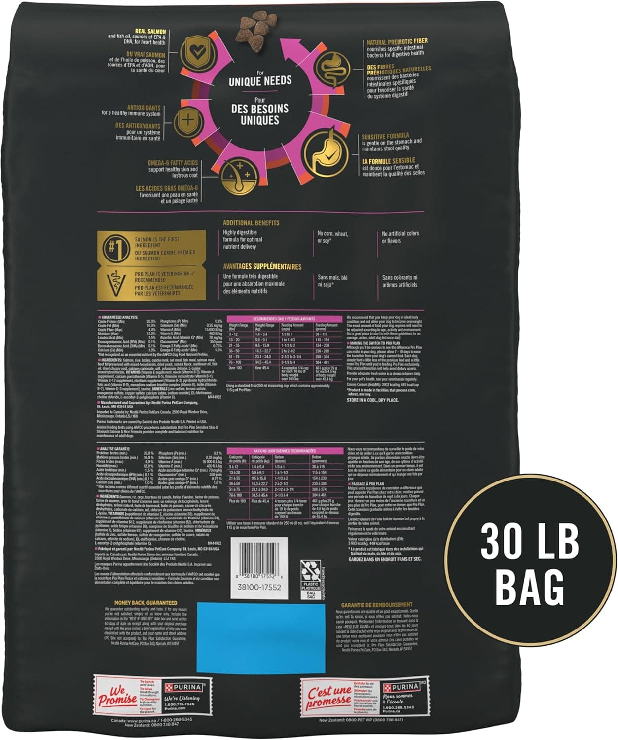 Purina Pro Plan Sensitive Skin and Stomach Dog Food Dry, Adult Salmon & Rice Formula, Digestive Health - 30 lb. Bag Salmon & Rice 30 Pound (Pack of 1) - Image 7