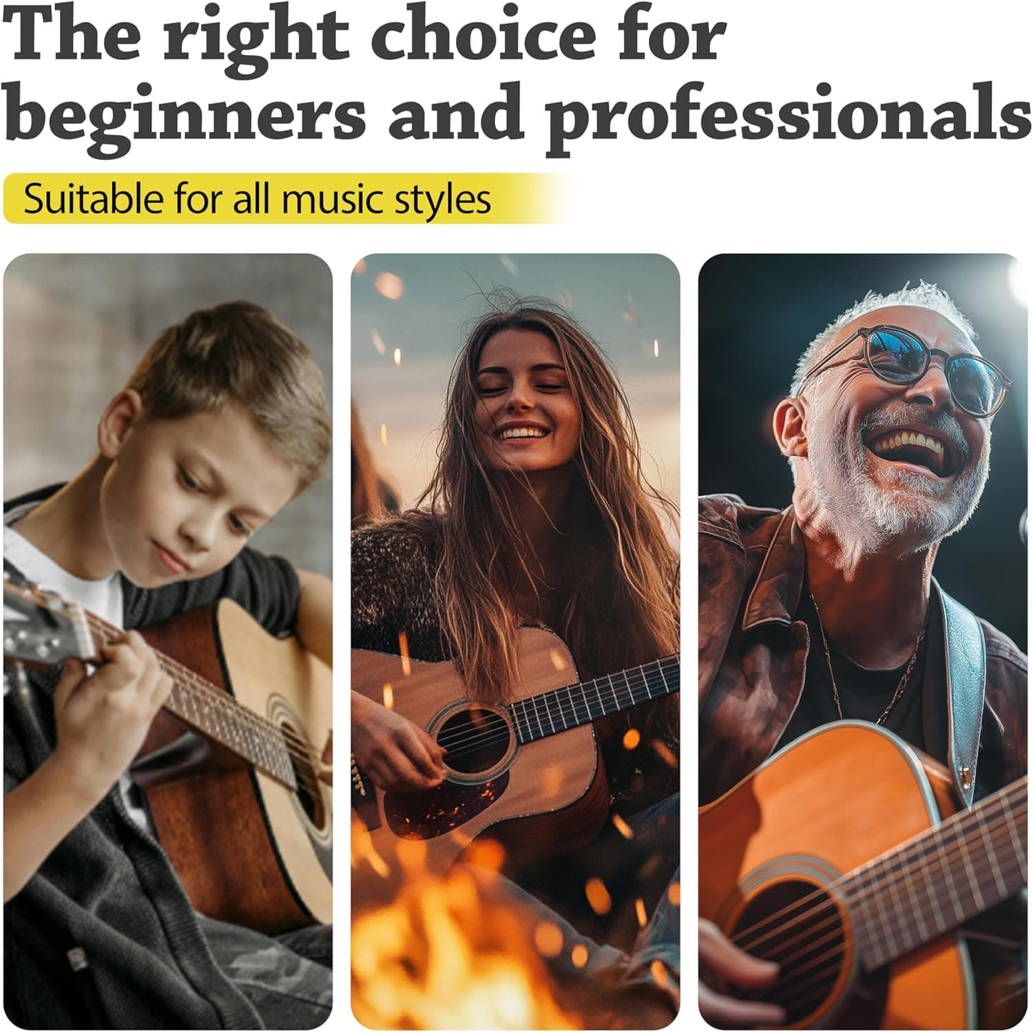 BELFORT® quality acoustic guitar strings - 6 string set - Premium coating with Phosphor Bronze (guitar strings acoustic 6 string set) BONUS: 4 Picks + 1 High E String - cuerdas para guitarra acustica 1 set – 6 strings + extra 1st E (.011/.052) Phosphor Bronze - Image 6