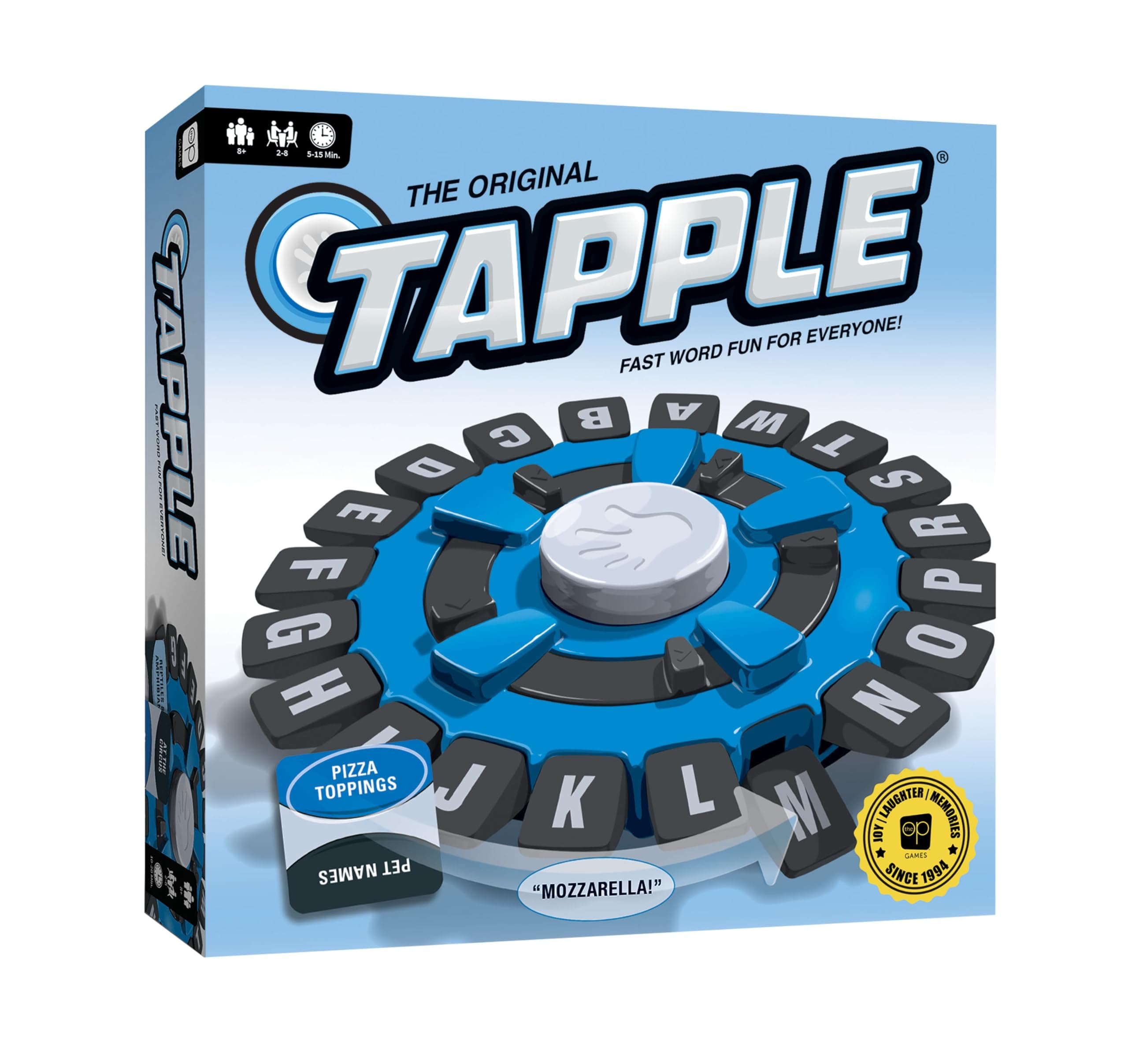 USAOPOLY The Original TAPPLE, The Fast-Paced Family Board Game,Choose a Category & Race Against The Timer to be The Last Player,Learning Word Game for Ages 8 & Up, 2-8 Players, 15-20 Minute Play Time Pack of 1