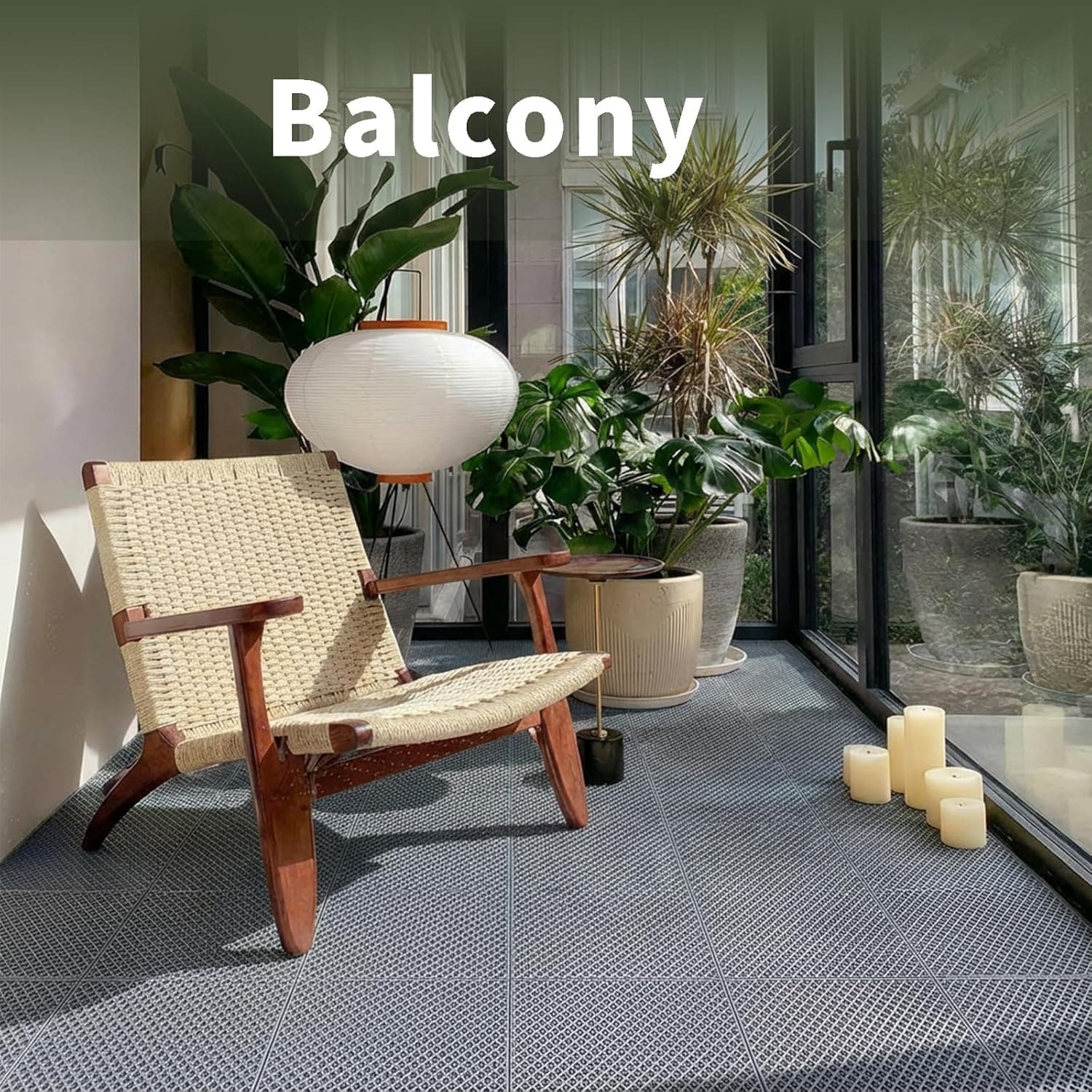 Fast-Drying Outdoor Decking for Garden, Kennel, Storage Shed, Basement, Garage, Patio, Bathroom, 10 PCS 12''x12''x0.59'' Heavy-Duty Interlocking Decking Tiles, Maximum Bearing Capacity up to 6613 LBs 12''x12''x0.59'' 10 pcs Grey - Image 8