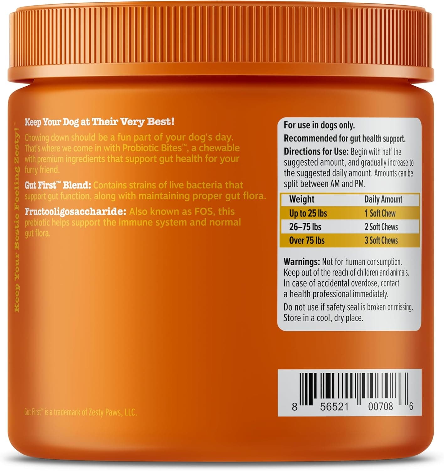 Zesty Paws Probiotics for Dogs - Digestive Enzymes for Gut Flora, Digestive Health, Diarrhea & Bowel Support - Clinically Studied DE111 - Dog Supplement Soft Chew for Pet Immune System - Pumpkin Pumpkin 90 Count - Image 8