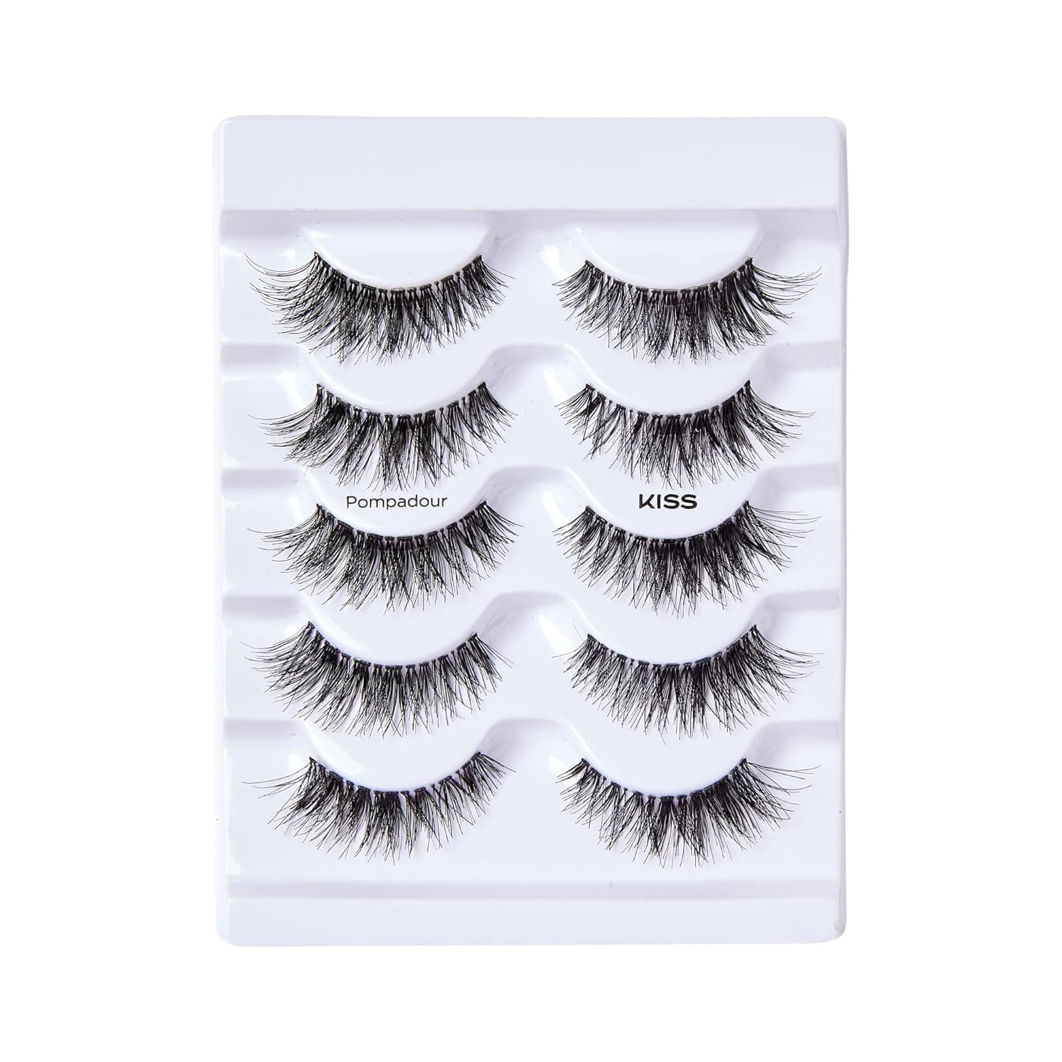 KISS So Wispy, False Eyelashes, 'Pompadour', 16mm, Includes 5 Pairs Of Lashes, Easy to Apply, Reusable Lash Clusters Medium Volume - Multi Pack - Image 5