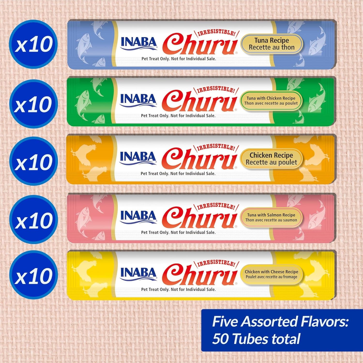 INABA Churu Cat Treats, Grain-Free, Lickable, Squeezable Creamy Purée Cat Treat/Topper with Vitamin E & Taurine, 0.5 Ounces Each Tube, 50 Tubes, Tuna & Chicken Variety Tuna and Chicken Variety 0.5 Ounce (Pack of 50) - Image 4