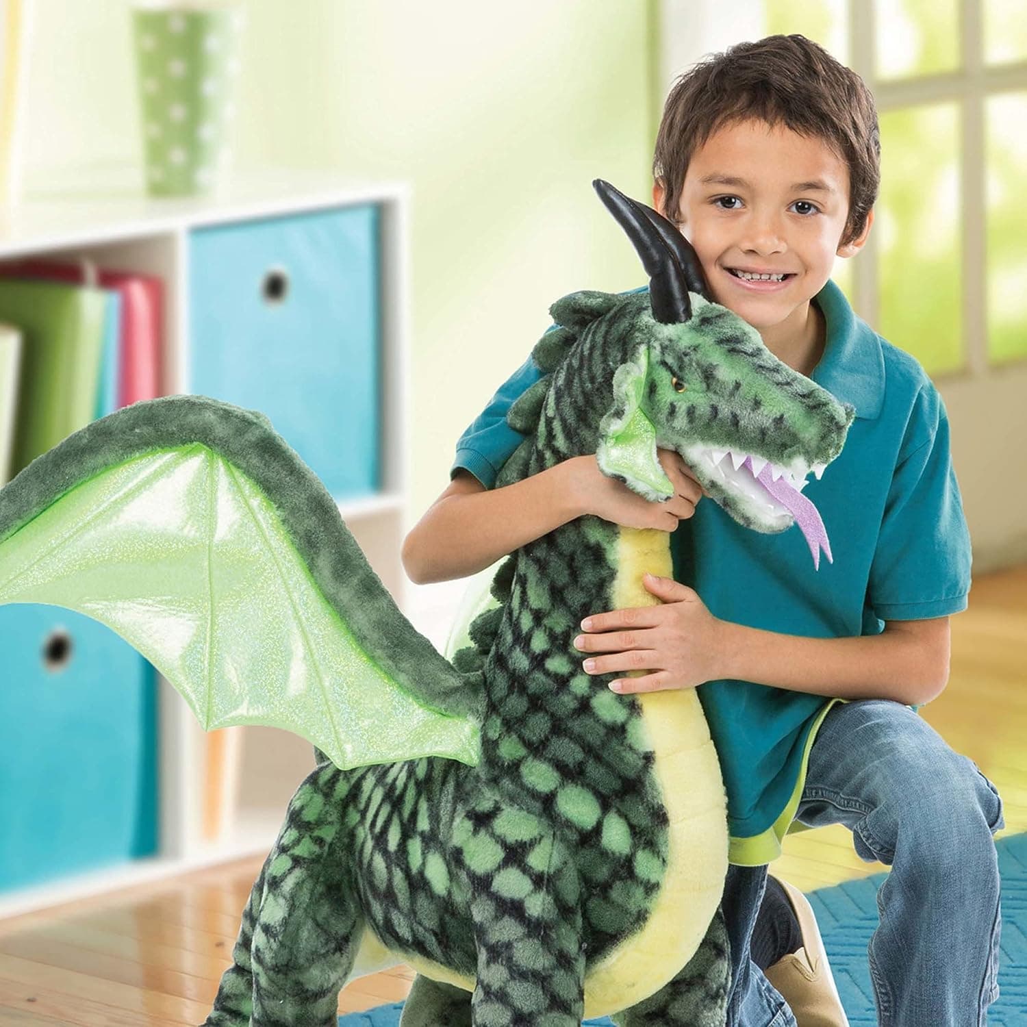 Melissa & Doug Lifelike Plush Giant Winged Dragon Stuffed Animal (36 x 40.5 x 16 in) - Image 4