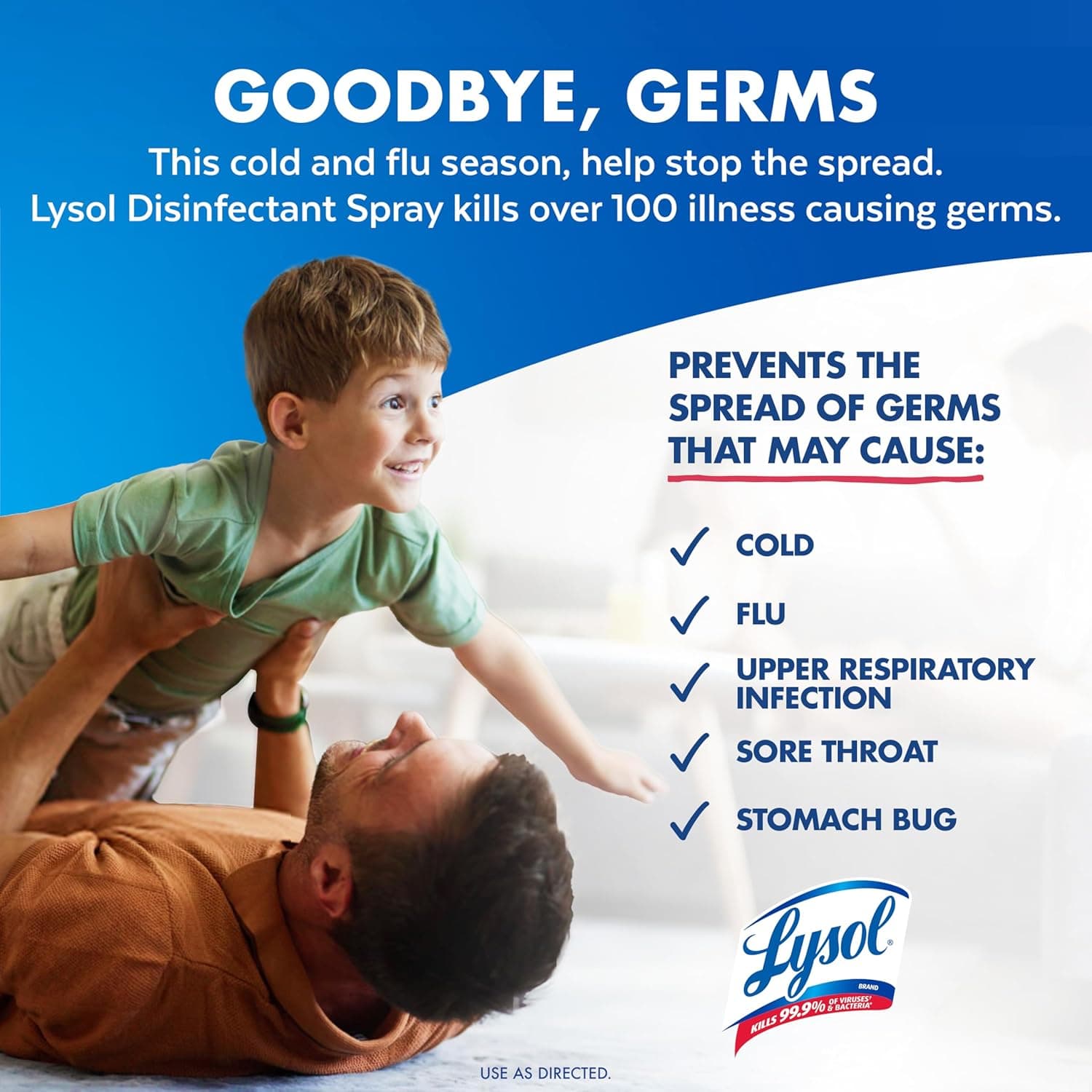 Lysol Disinfectant Spray, Sanitizing And Antibacterial Spray, For Disinfecting And Deodorizing, Early Morning Breeze, 19 Fl Oz (Pack Of 2), Packaging May Vary - Image 6