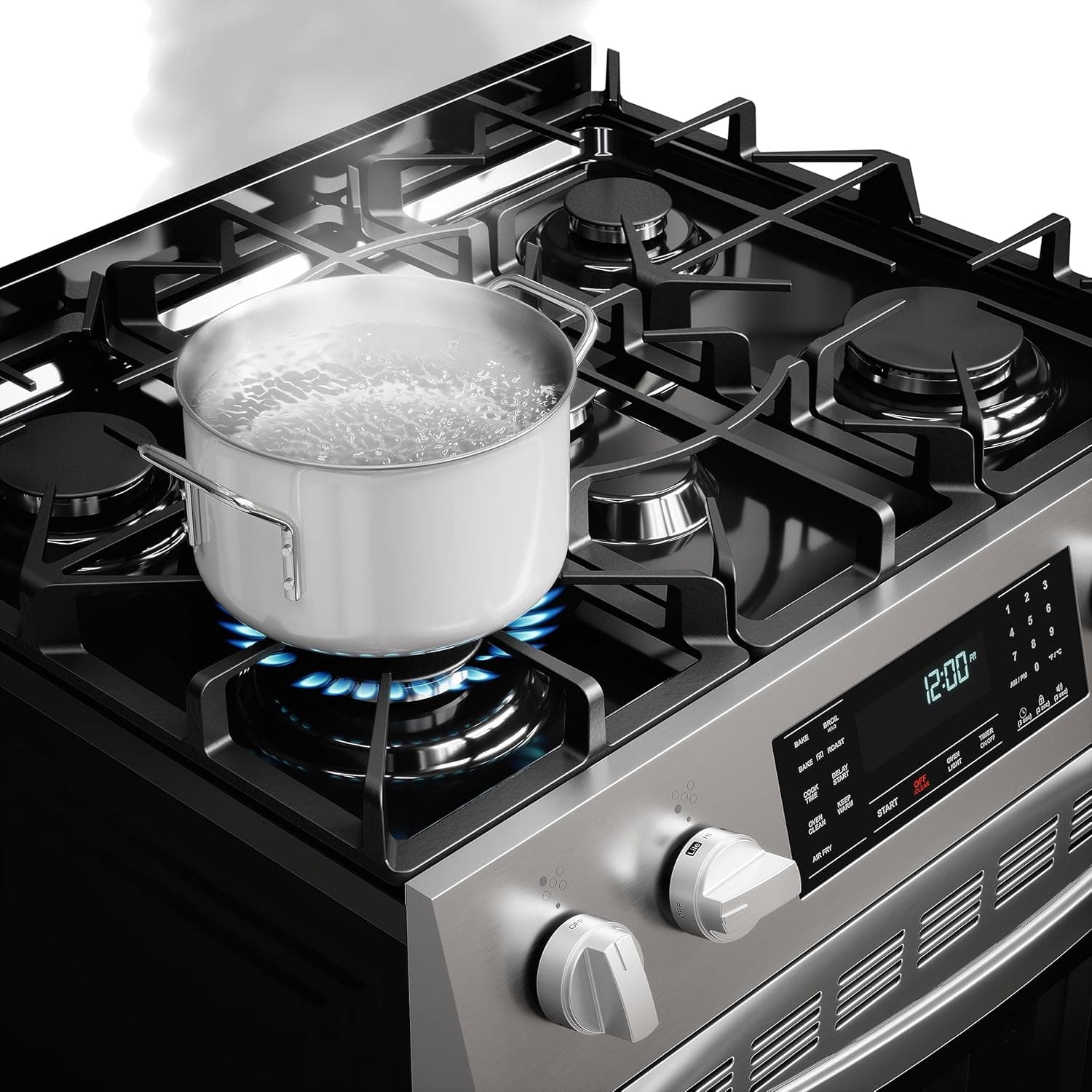 Kenmore Front Control Gas Range Oven with 5 Cooktop Burners, True Convection, Steam and Self Clean, Freestanding Stainless Steel Stove and Oven, 4.8 cu. ft. Capacity - Image 5