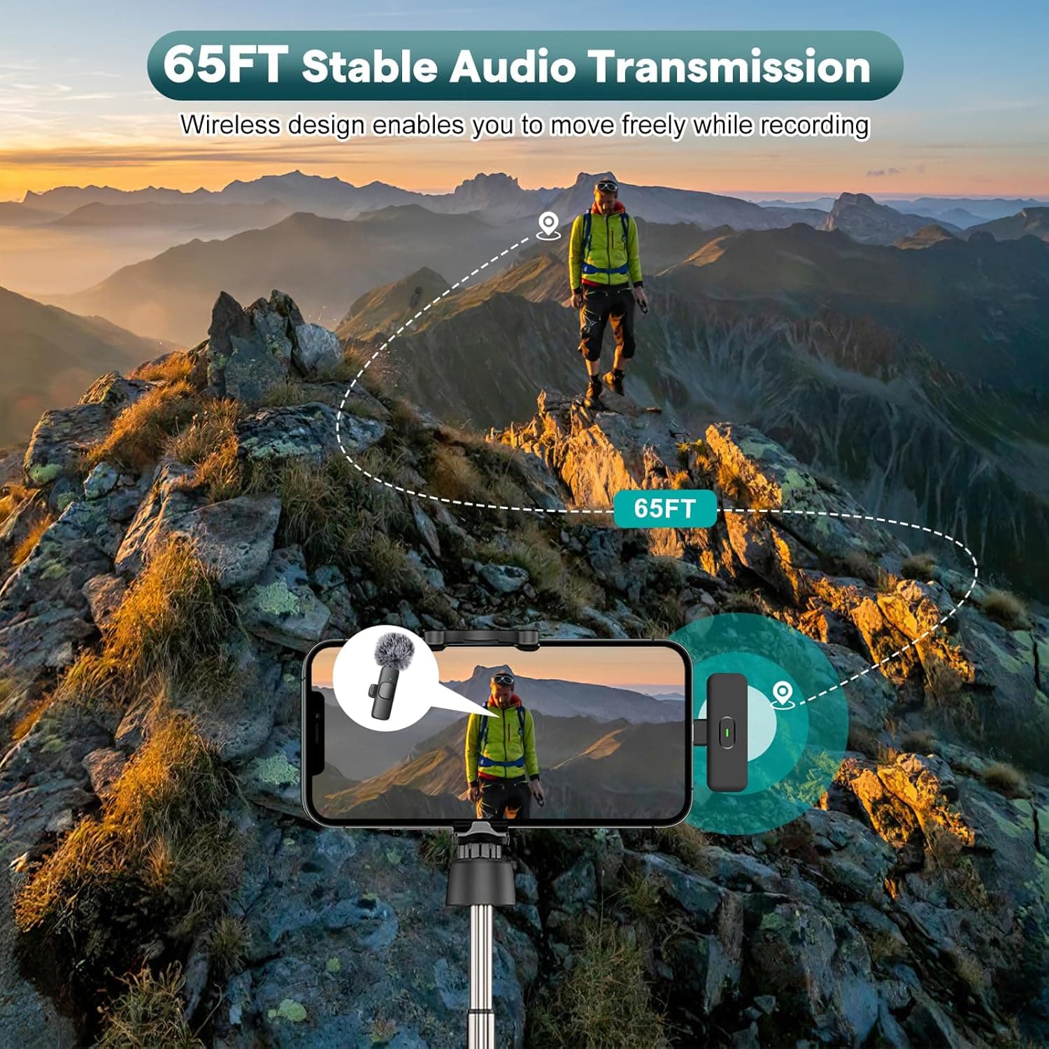 MAYBESTA Wireless Mini Microphone for iPhone, Android Phone - Bluetooth Lavalier Lapel Mic for Audio Video Recording - Clip on Content Creator Microphones for YouTube Tiktok Podcast Vlogging All iPhones & Androids (USB-C + Lightning) - Image 7