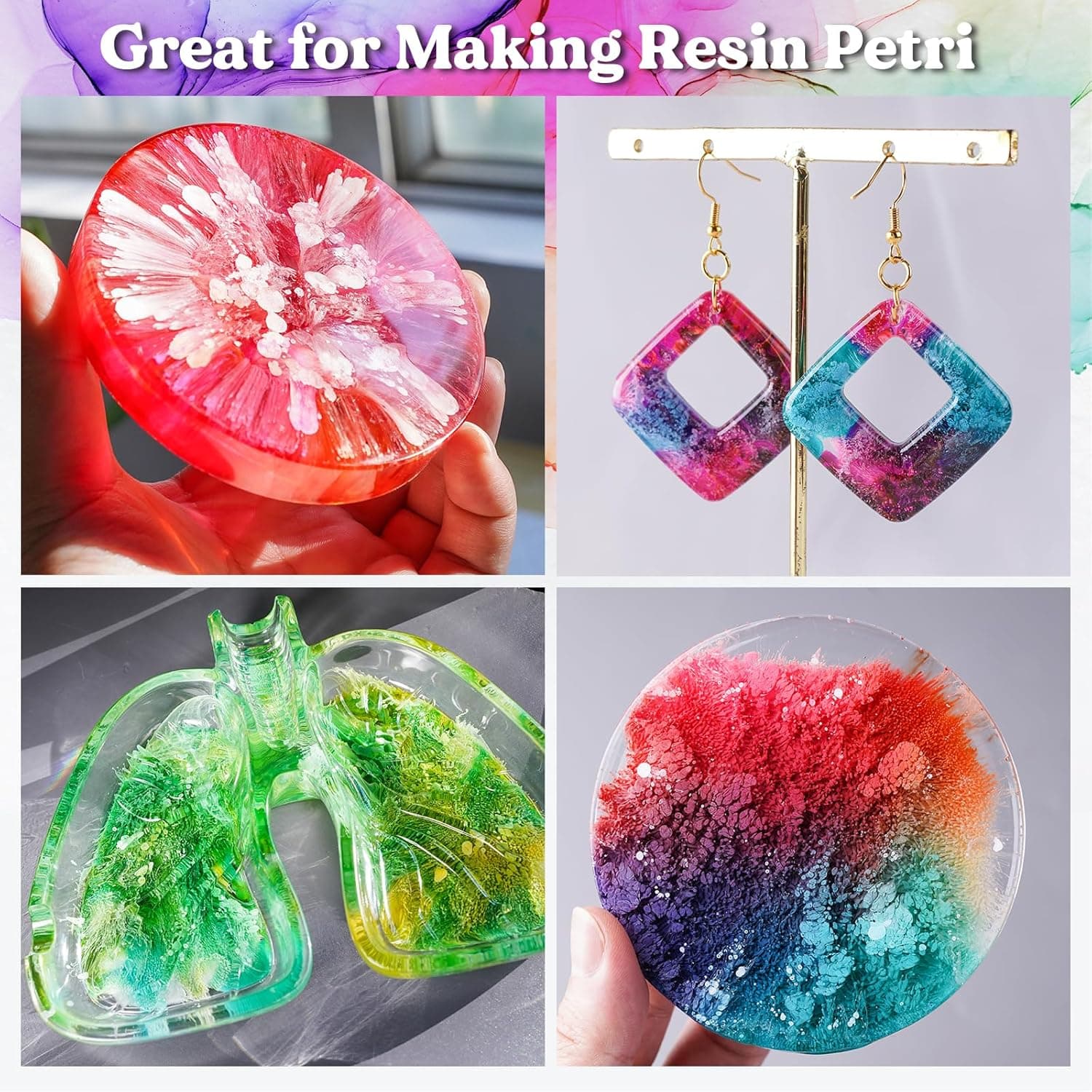 LET'S RESIN White Alcohol Ink for Epoxy Resin, Upgraded White Alcohol Ink 3.5oz/100ml, Alcohol-Based Resin Ink, White Resin Pigment for Resin Petri, Tumblers, Painting, Resin Art - Image 7