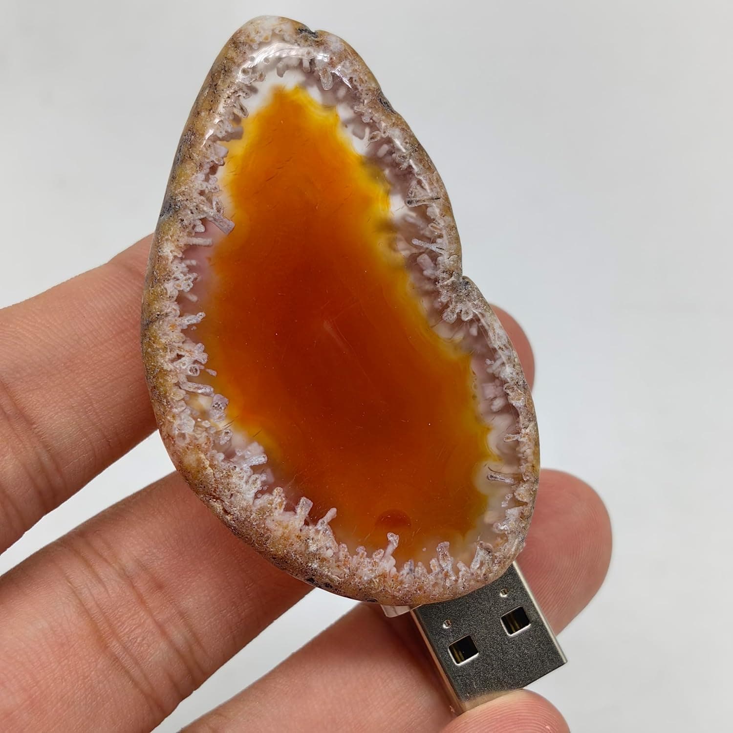 Agate Crystal USB Night Light - Unique Home Decor Hallway Lamp with Crystal Design - Perfect Nightlight for Toilet, Kitchen, and Bedroom (purple agate) - Image 7