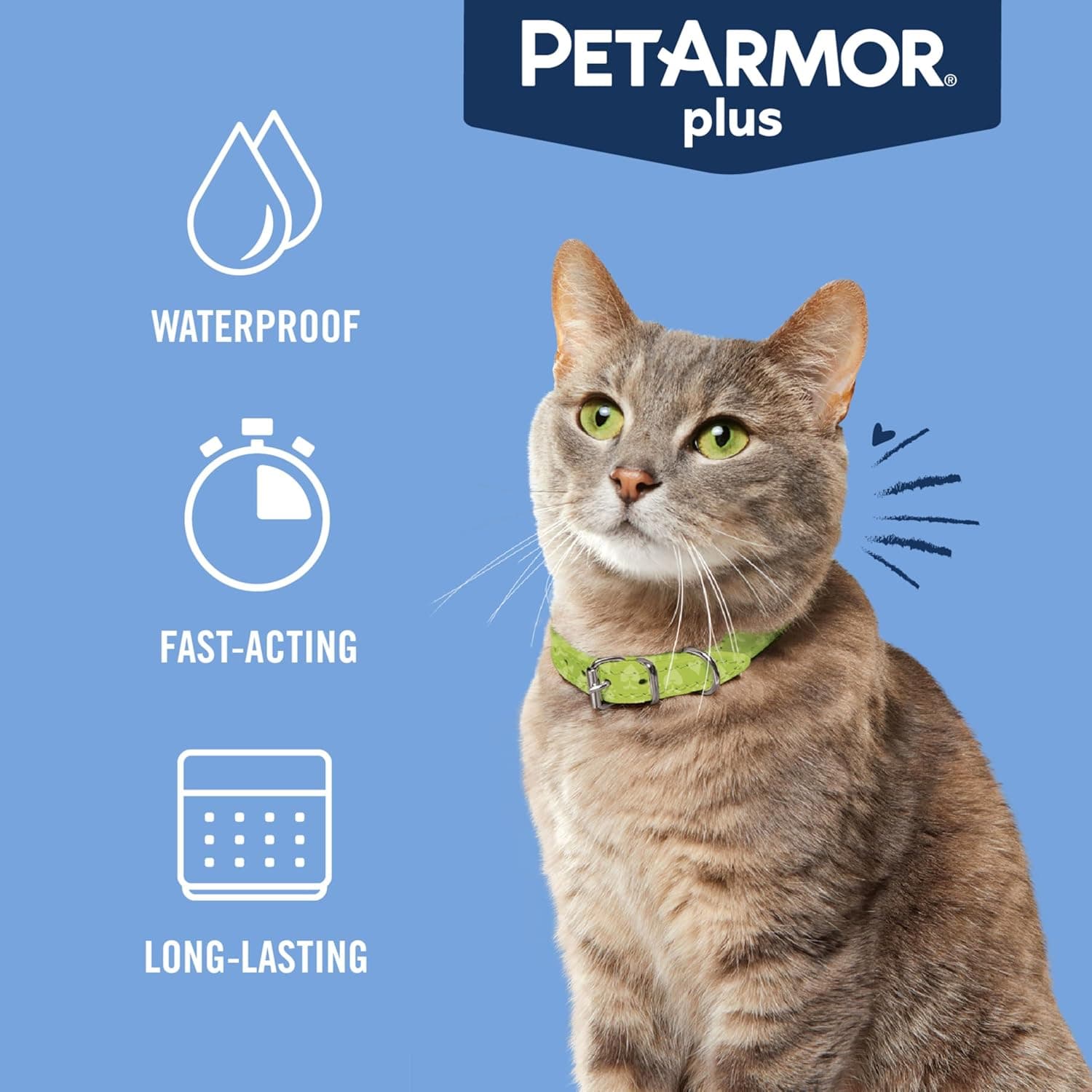 PetArmor Plus Prevención de Pulgas y Garrapatas para Gatos de más de 1.5 lbs, Tratamiento para Pulgas y Garrapatas en Gatos, 6 Dosis, Tópico Impermeable, de Acción Rápida para Gatos de más de 1.5 lbs 6 Contenido - Image 6