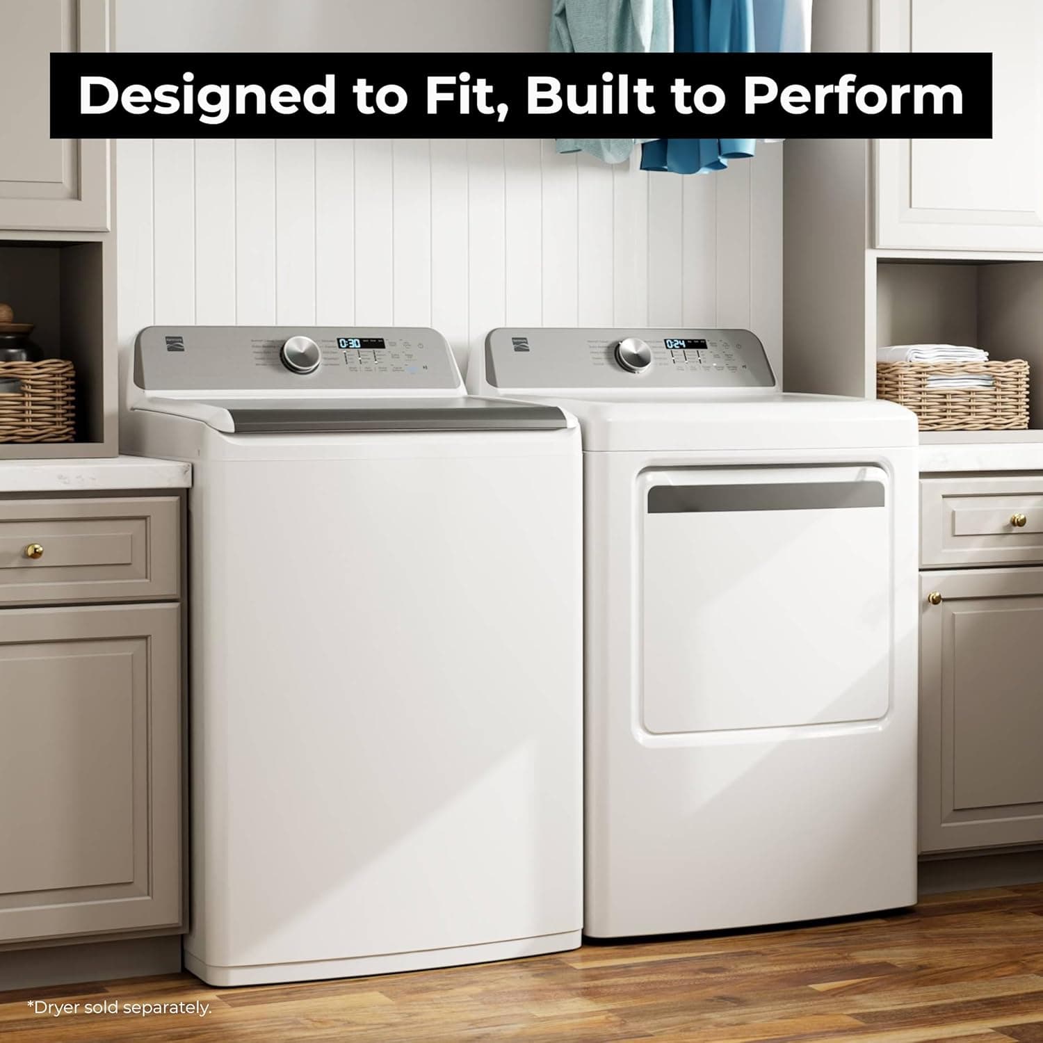 Kenmore 4.4 cu. ft. Top Load Washer with Triple Action Agitator for Tough Dirt & Stains-Reduce Laundry Time with Accela and Express Wash-LED, White - Image 8